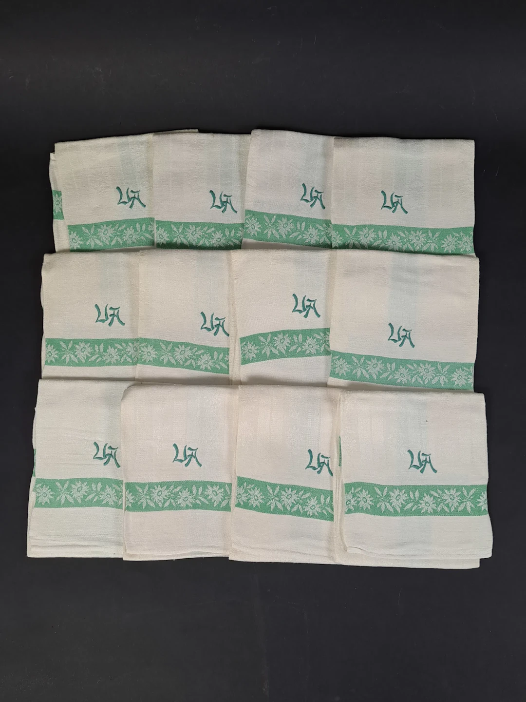 Linnehanddukar 12 st, monogrammiserade