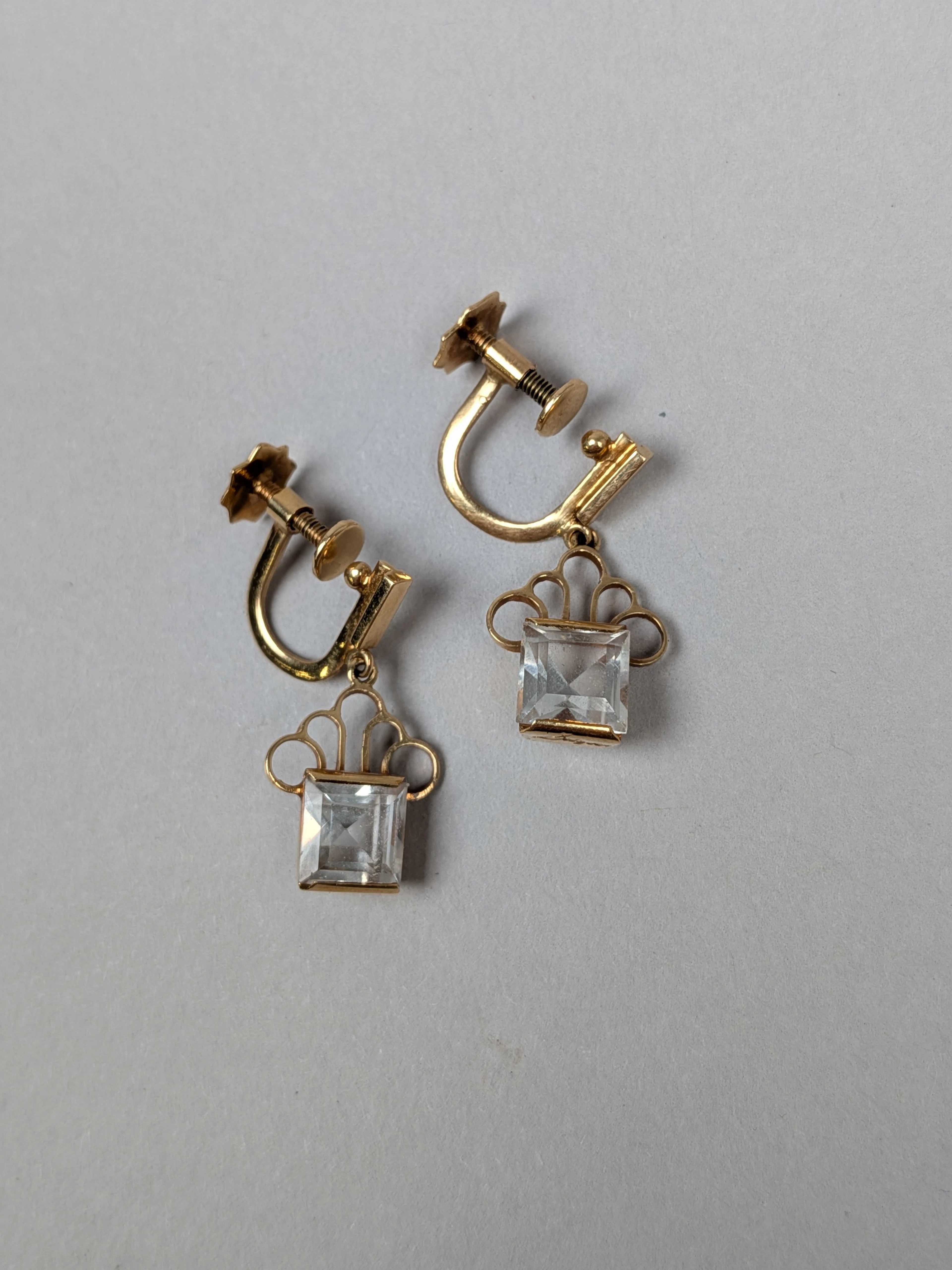 Öronhänge 18 k Guld & Bergkristall