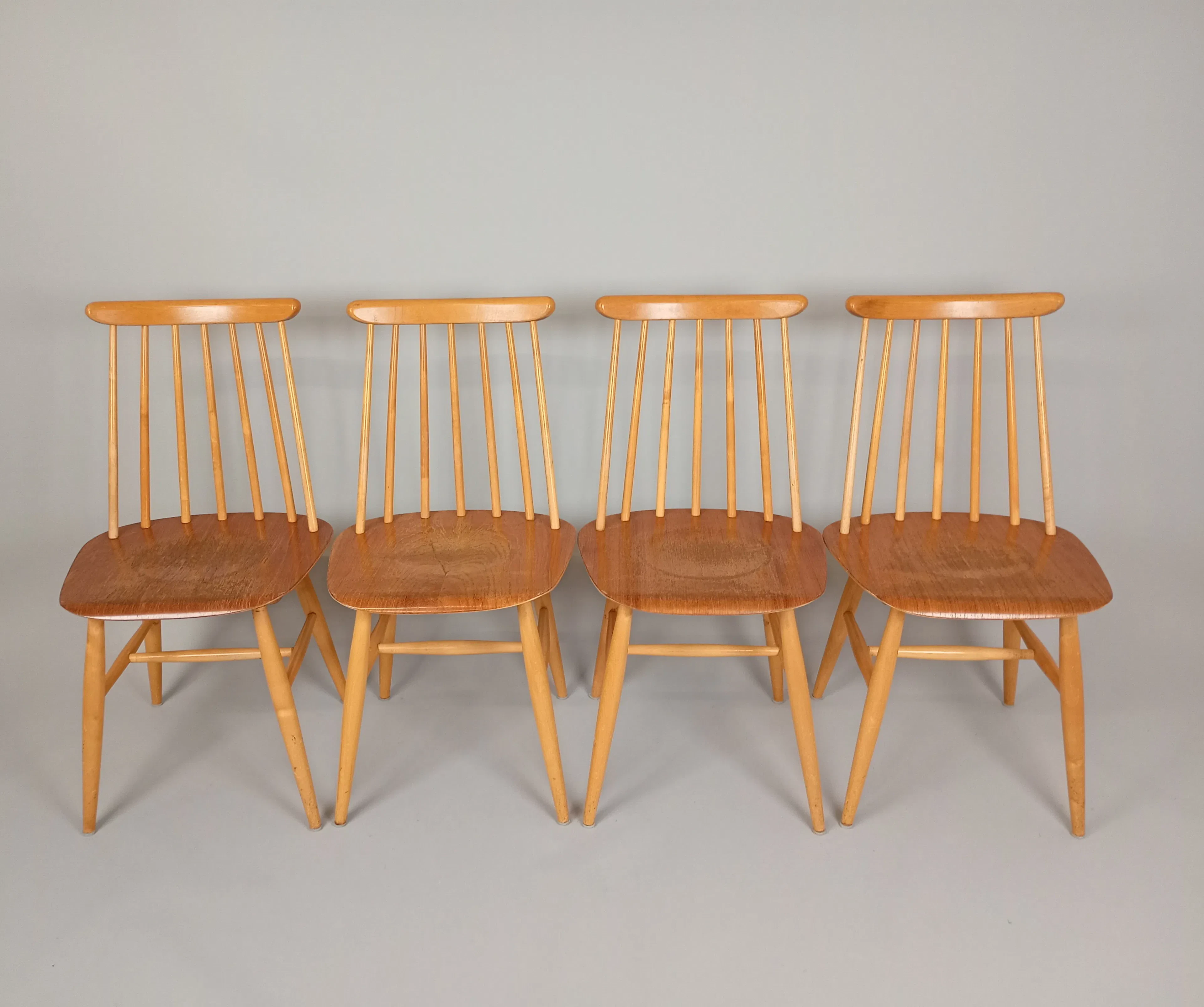 Pinnstolar, "Fanett" Ilmari Tapiovaara, teak & bok