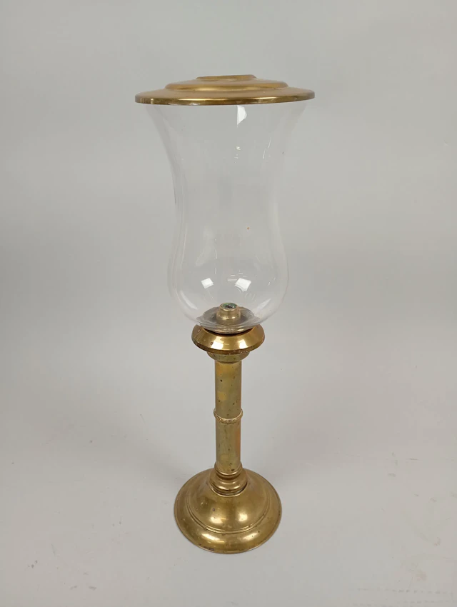 Oljelampa, glas & mässing