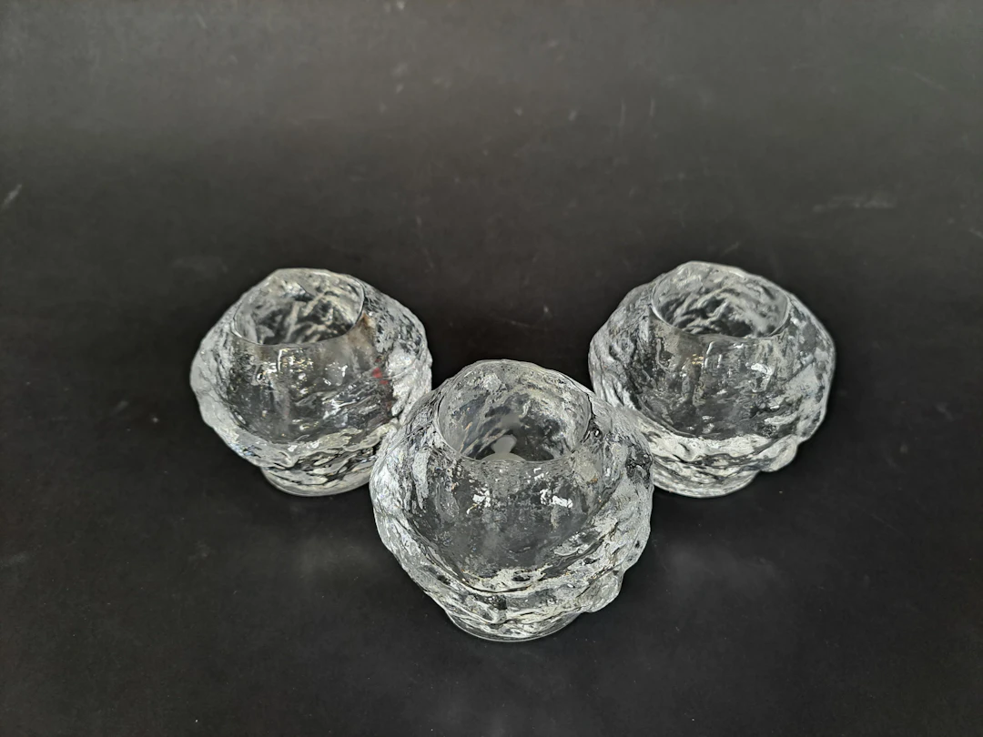 Ljusslyktor, 3 st "Snöboll" Orrefors