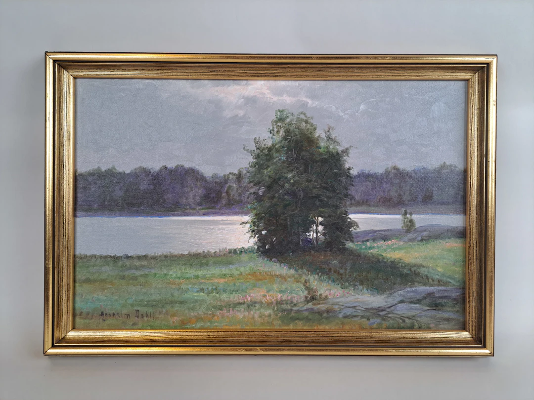 Olja på duk, Anshelm Dahl, signerad