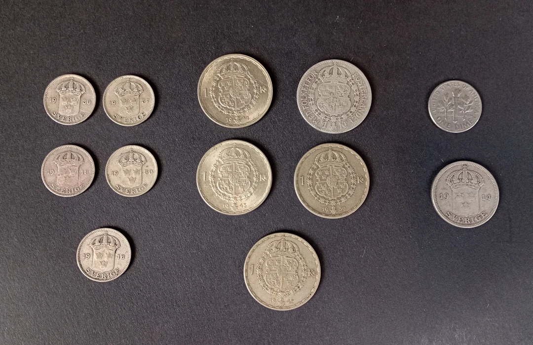 Silvermynt, Sverige & USA