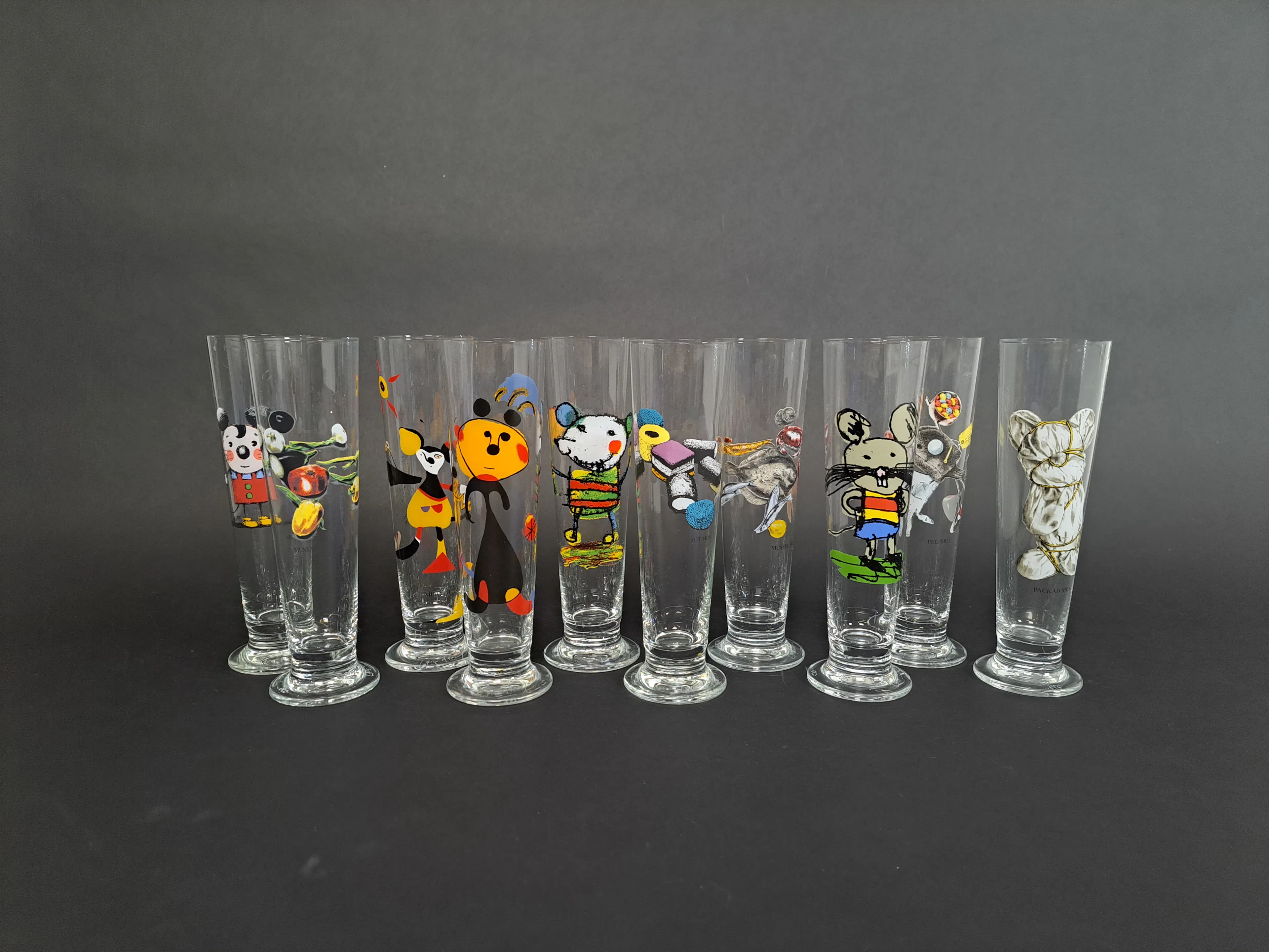 Ölglas, Art on glas, Lasse Åberg 10 st
