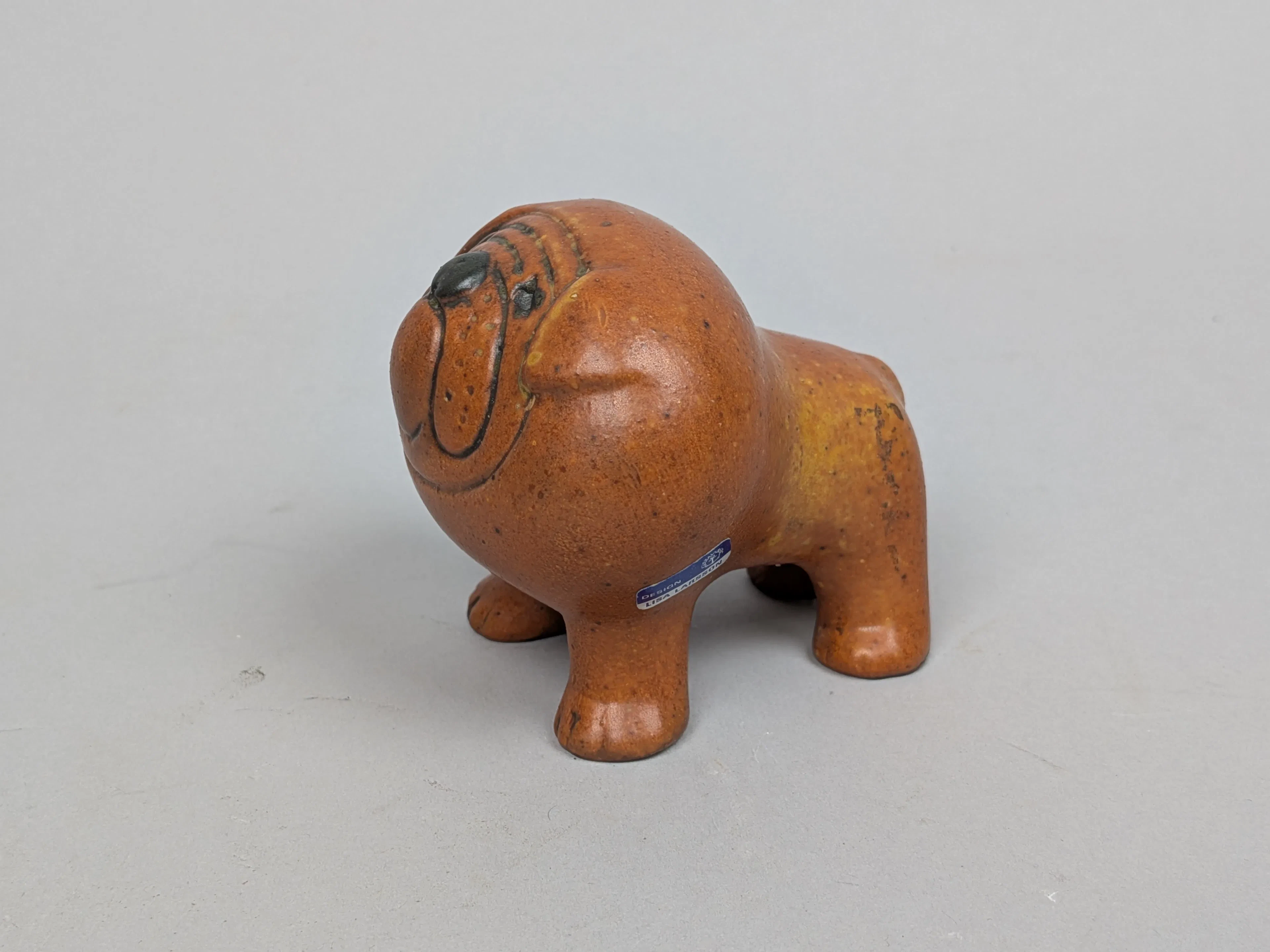 Figurin, "Bulldog" mini ur serien Kennel Lisa Larson Gustavsberg
