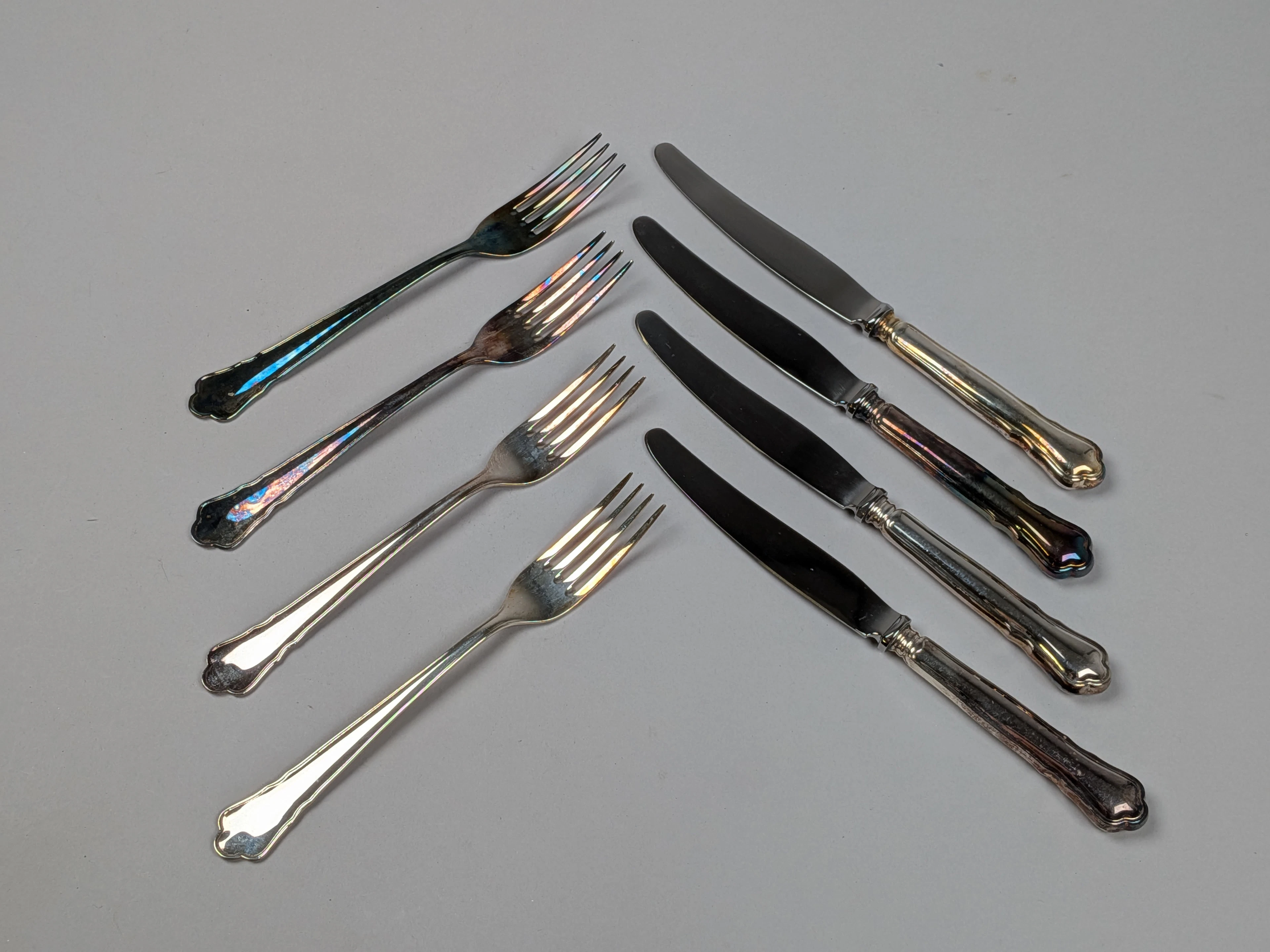 Silverbestick, "Chippendale" 8 delar