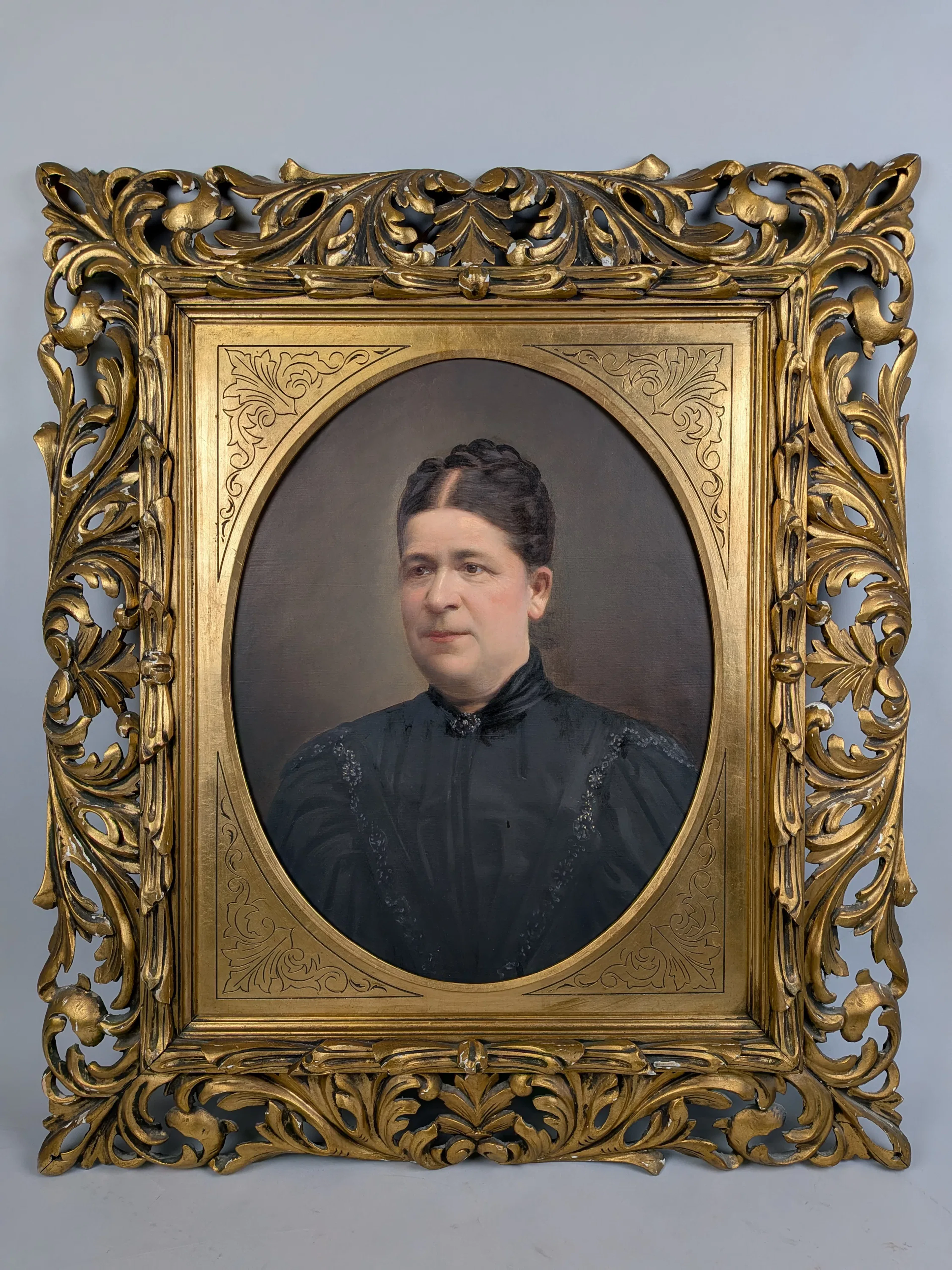 Olja på duk, Porträtt, Société de Photominiature, Wien runt 1800-talet slut
