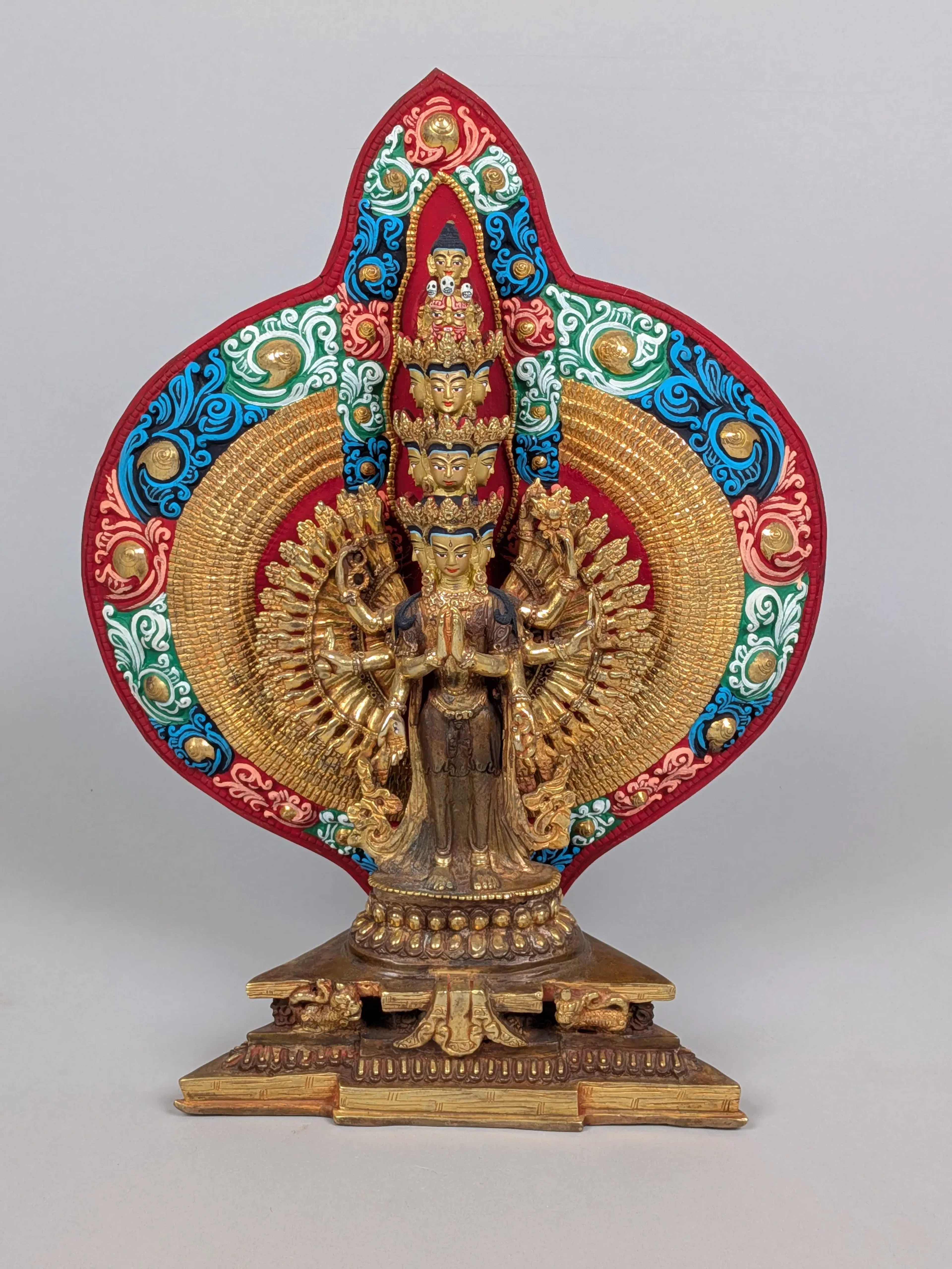 Skulptur, Avalokiteshvara / Buddah, gjuten brons