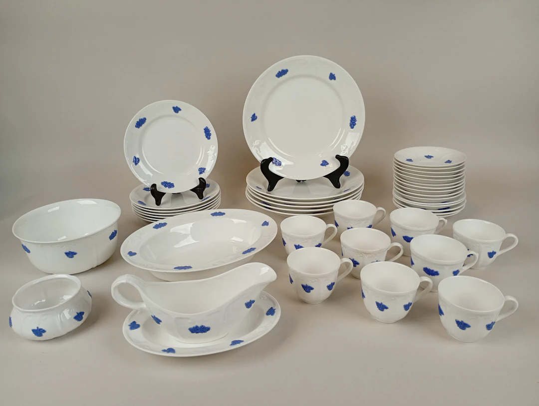 Servisdelar, "Blå blom" Gustavsberg 41 delar