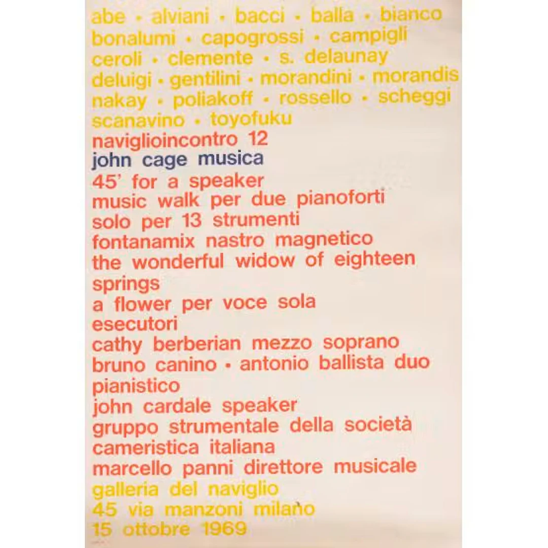 NAVIGLIOINCONTRO12 JOHN CAGE MUSICA GALLERIA ....