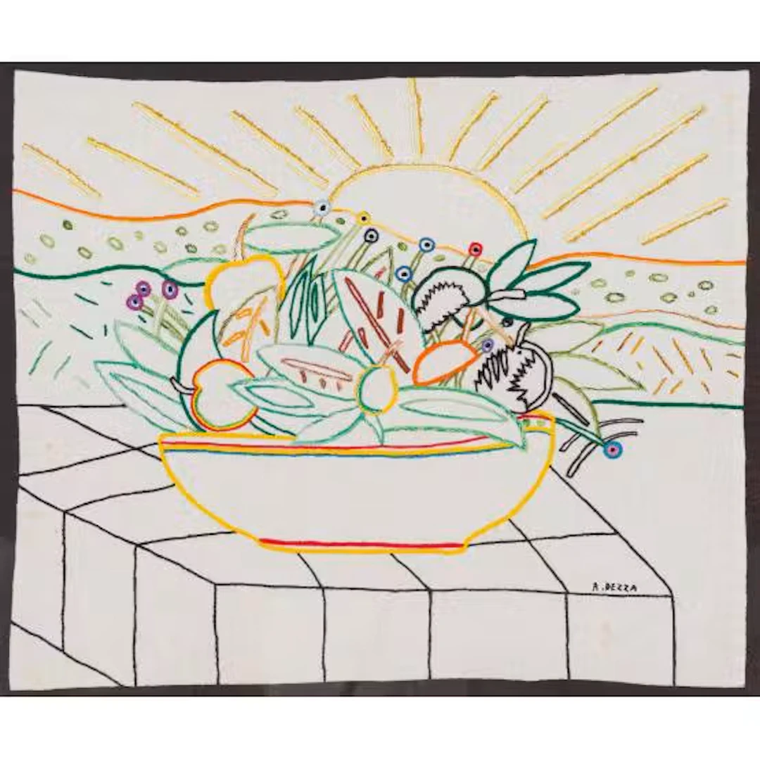 ALDO DEZZA, Ricamo su tela