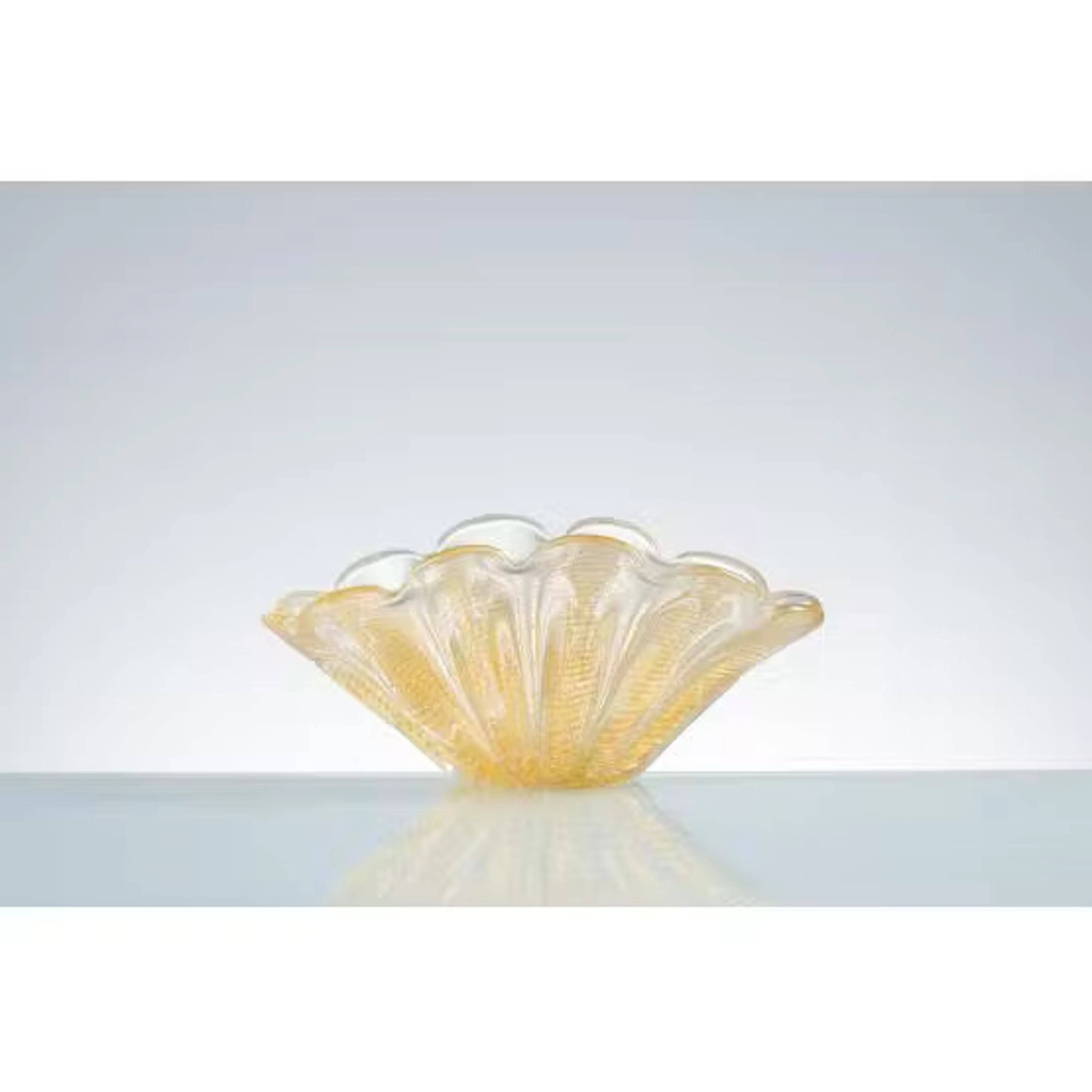 ERCOLE BAROVIER, Centrotavola in vetro serie "Cordonato d'oro"