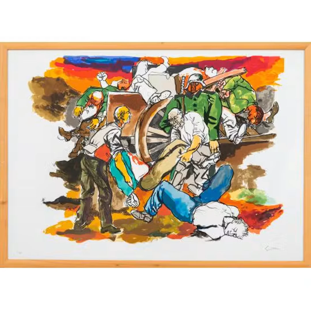 RENATO GUTTUSO, Litografia a colori
