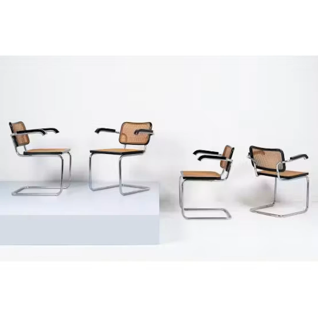 MARCEL BREUER (Attr.), Quattro poltrone modello “Cesca”