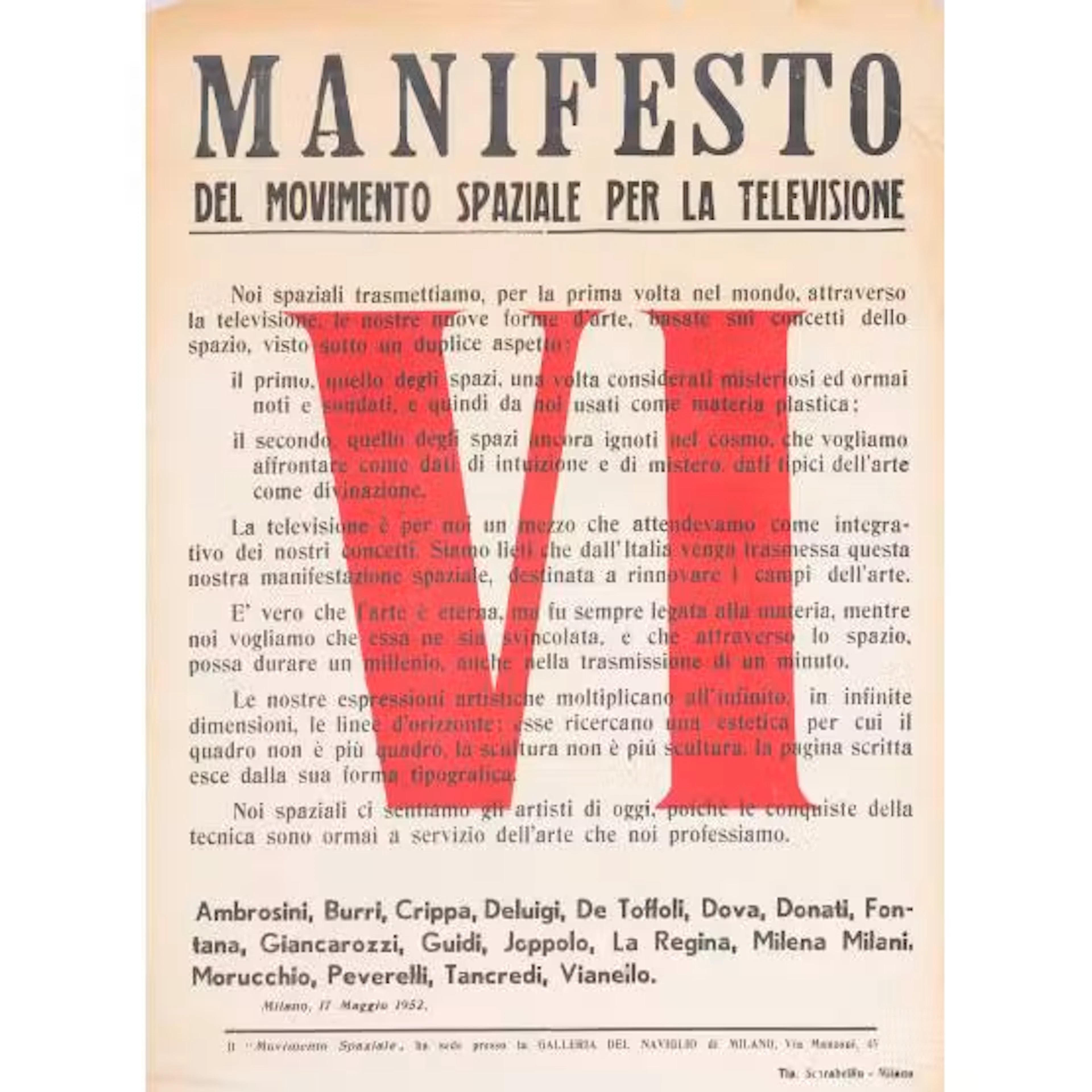 MANIFESTO DEL MOVIMENTO SPAZIALE PER LA TELEVISIONE