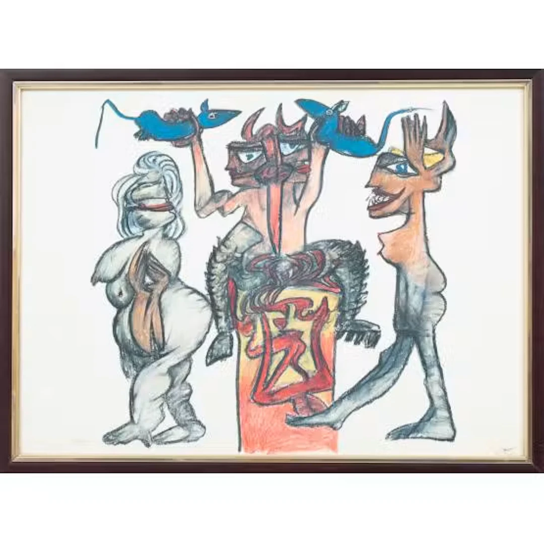 ROBERTO MATTA, Litografia a colori