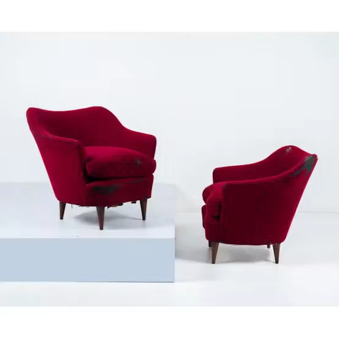 GIO PONTI (Attr.), Coppia di poltrone