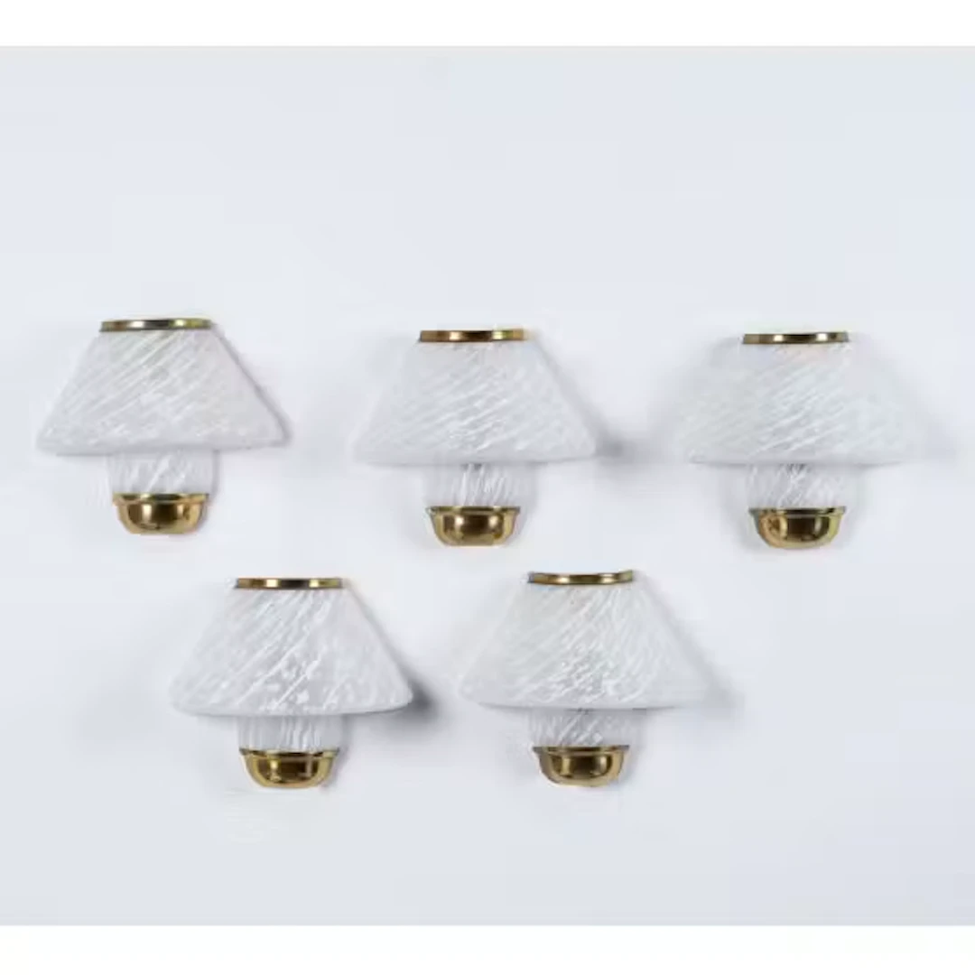 MAESTRI MURANESI, Cinque lampade da parete modello “Mushroom“