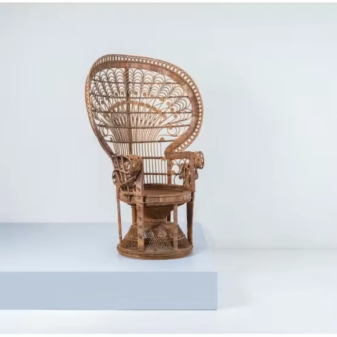 PRODUZIONE ITALIANA 1970 ca., Poltrona rattan mod.“Emanuelle”