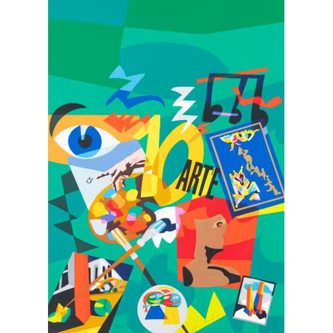 UGO NESPOLO, Litografia a colori