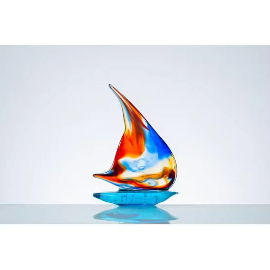 SERGIO COSTANTINI, Scultura di barca a vela in vetro
