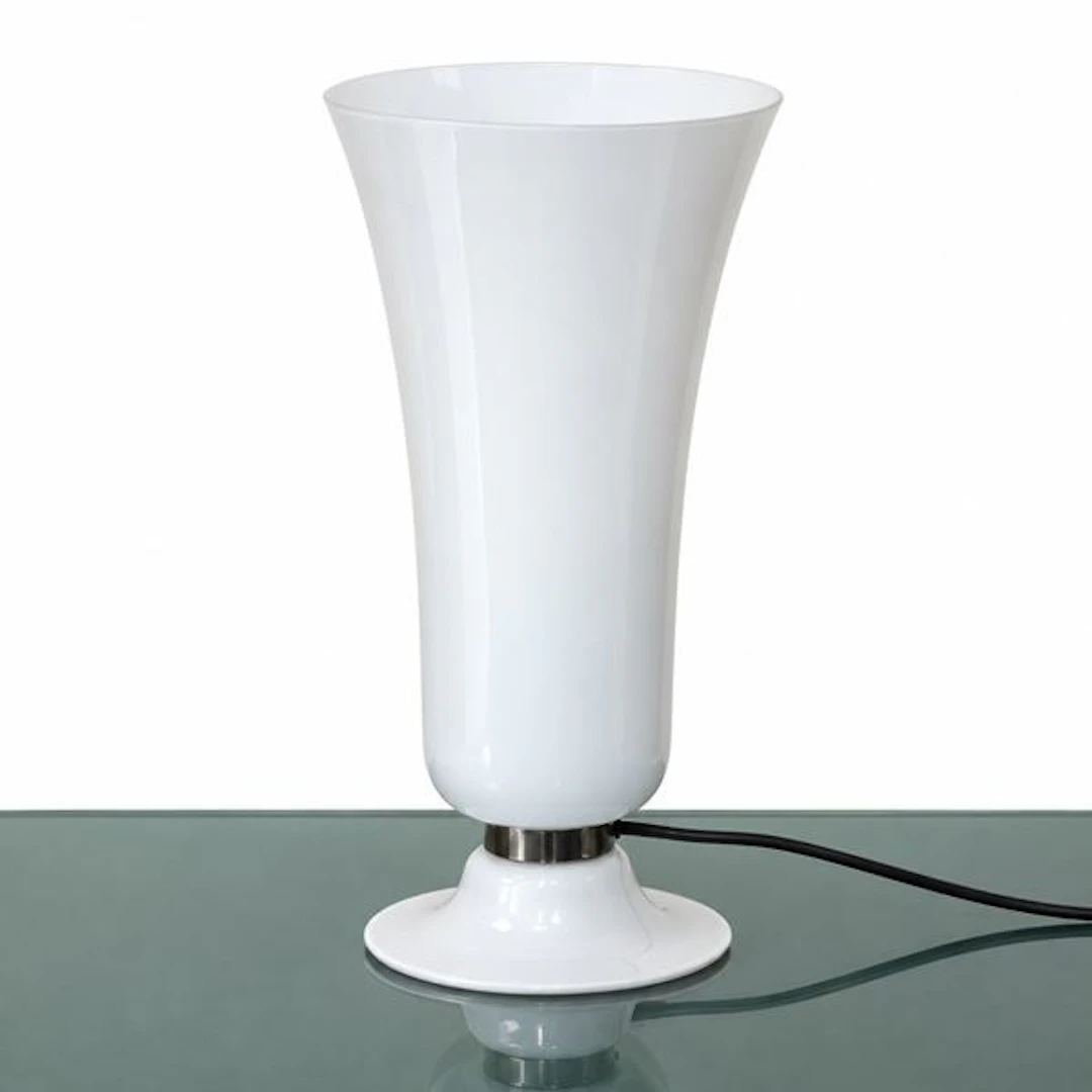 Lampada modello anni Trenta in vetro di Murano bianco, 1997 - Venini