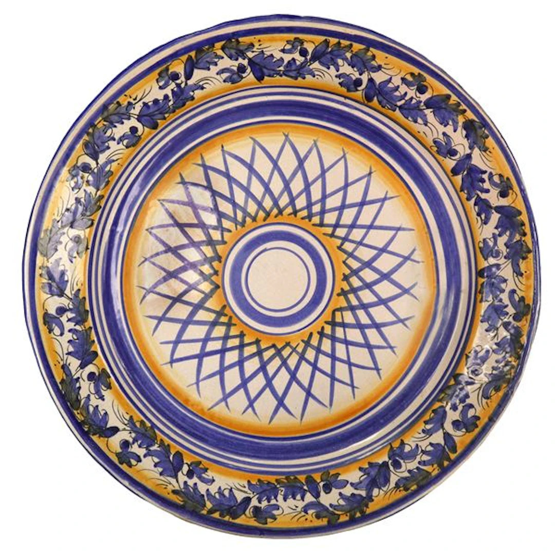 Piatto in maiolica di Santo Stefano di Camastra dipinto policromo