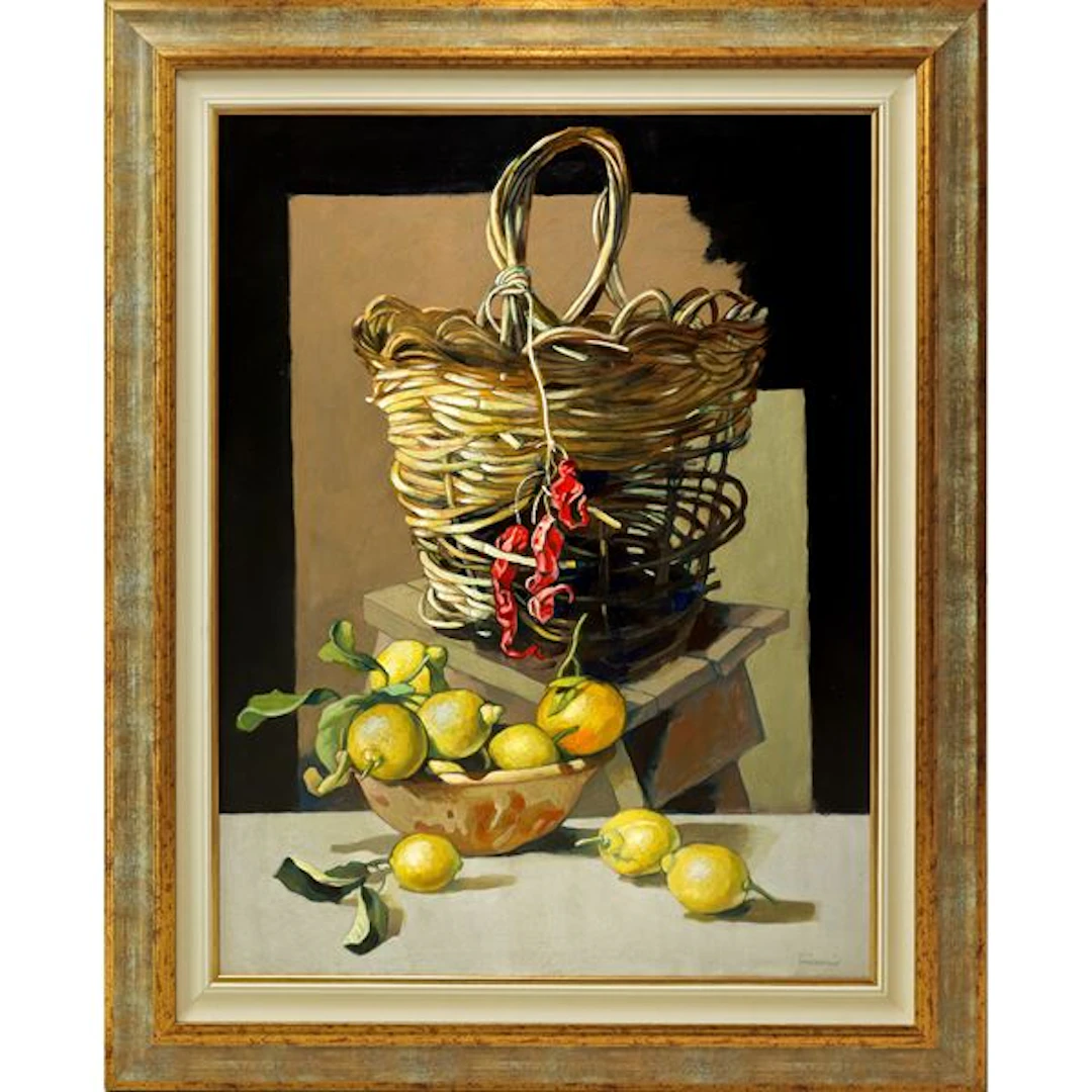 Cestino e limoni, 2018 - Saro Tricomi (Catania , 1937 - 2021)
