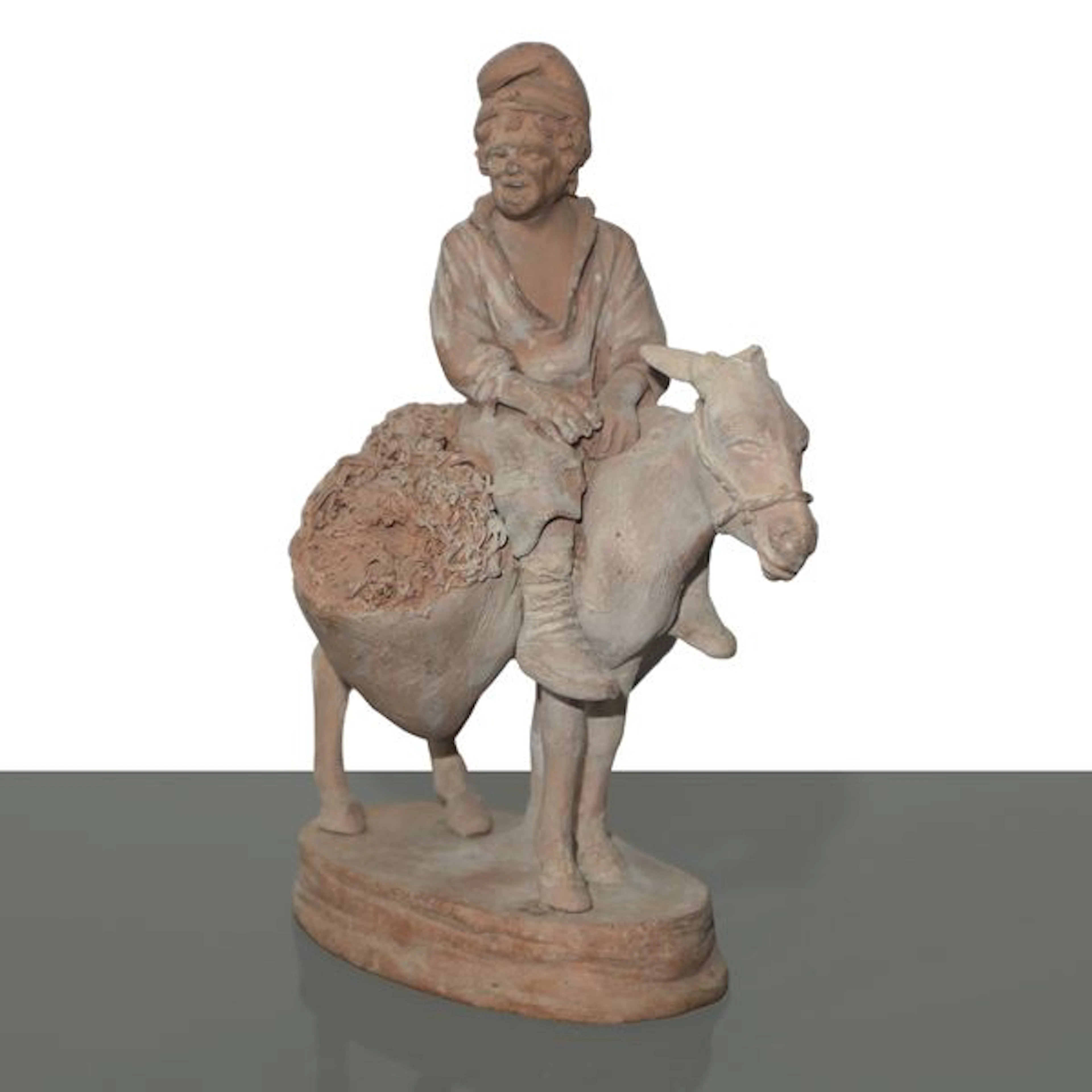 Uomo a cavallo d'asino - Cav. Giacomo Vaccaro (Caltagirone, 1847 - 1931)