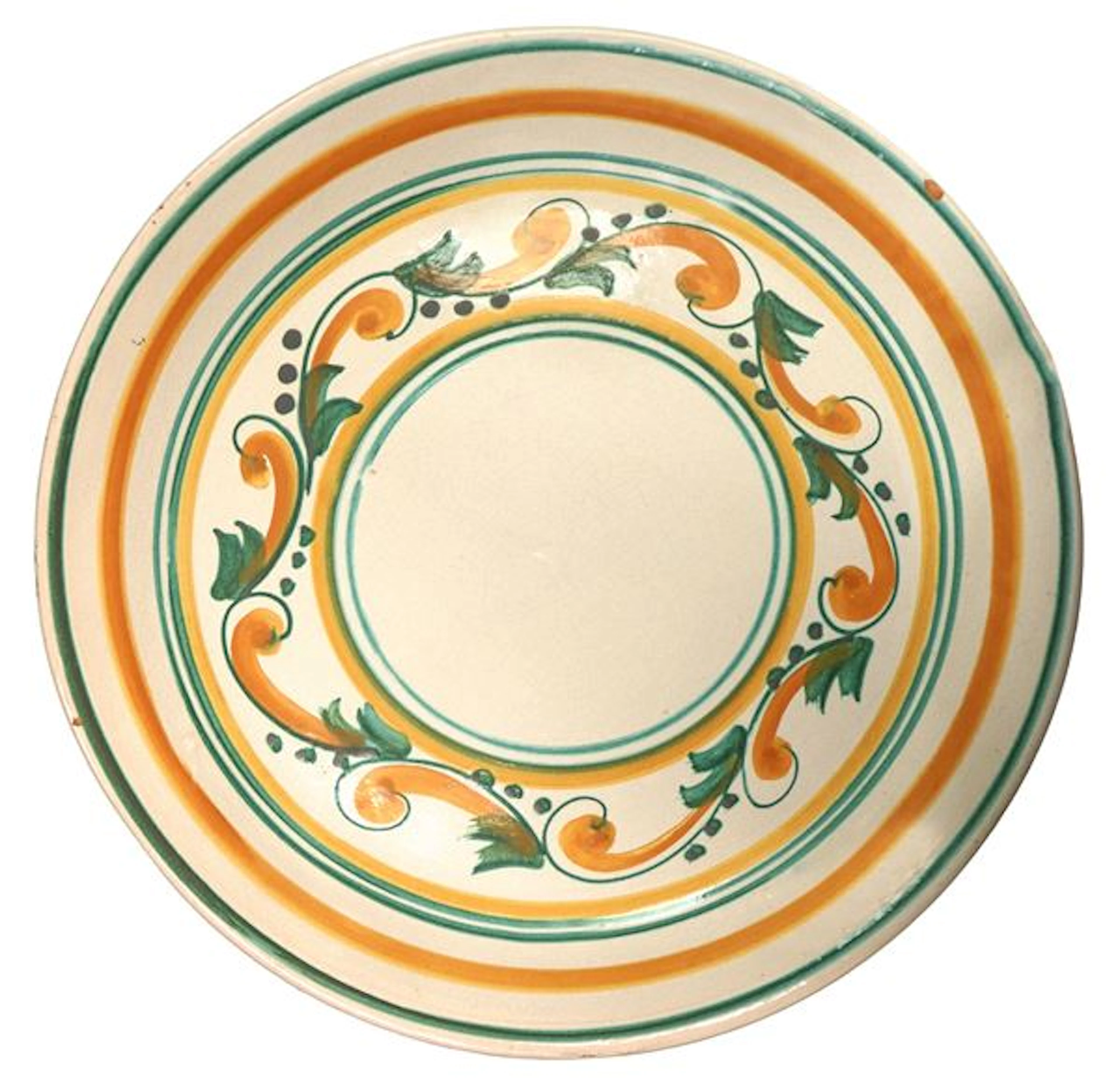 Piatto in maiolica di Santo Stefano di Camastra dipinto policromo