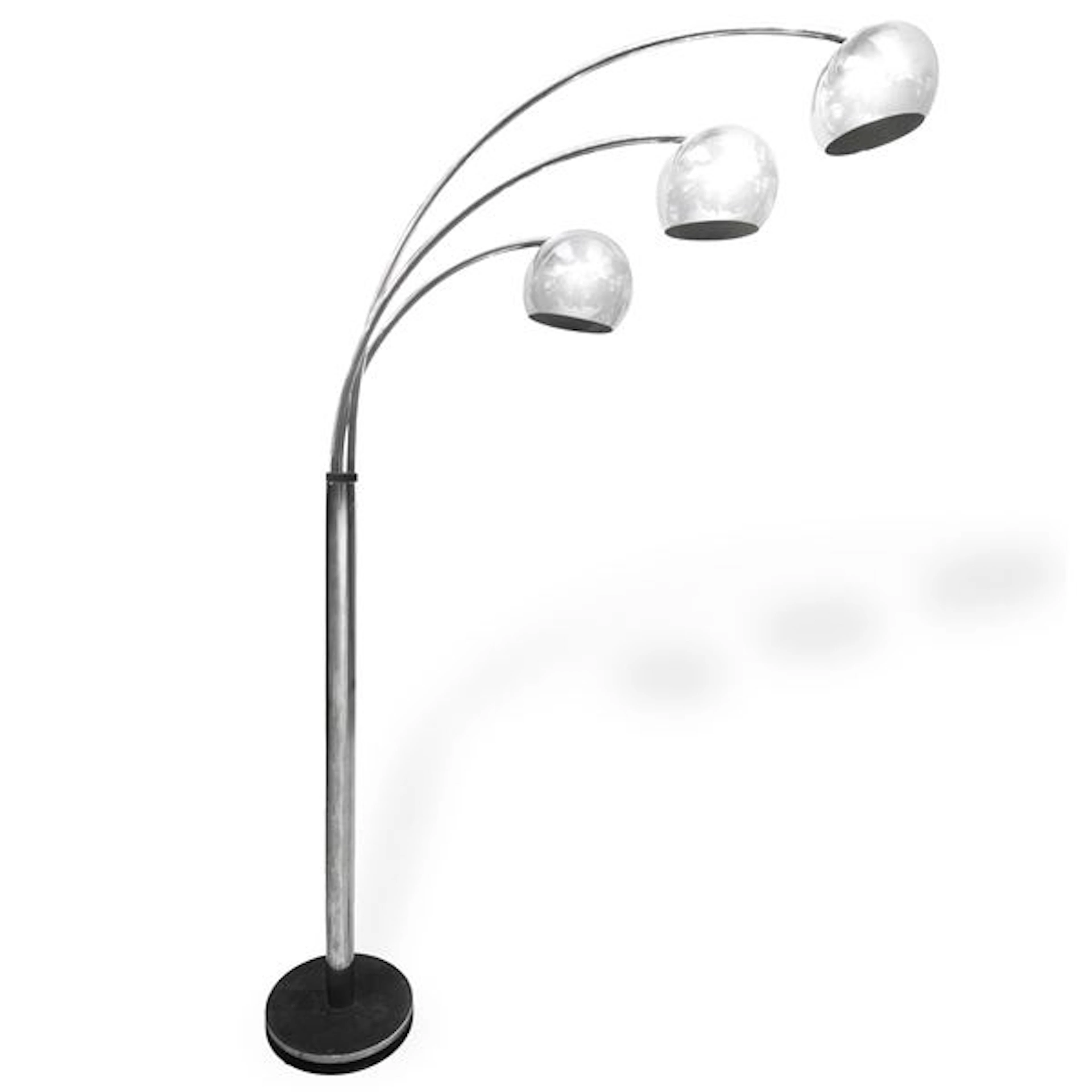 Lampada da terra di design ad arco con tre luci, XX sec.