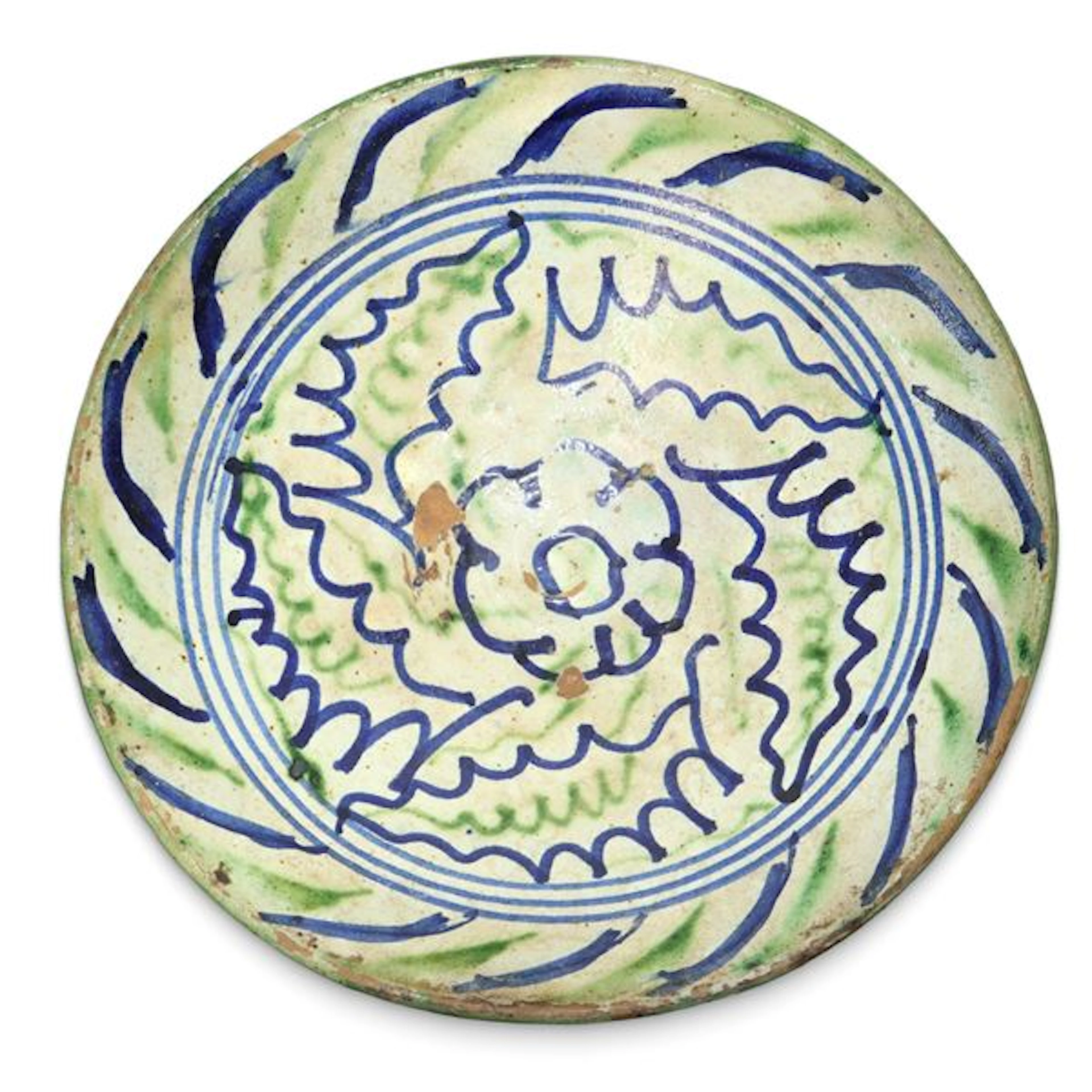 Piatto in maiolica policroma Seminara, fine XIX secolo