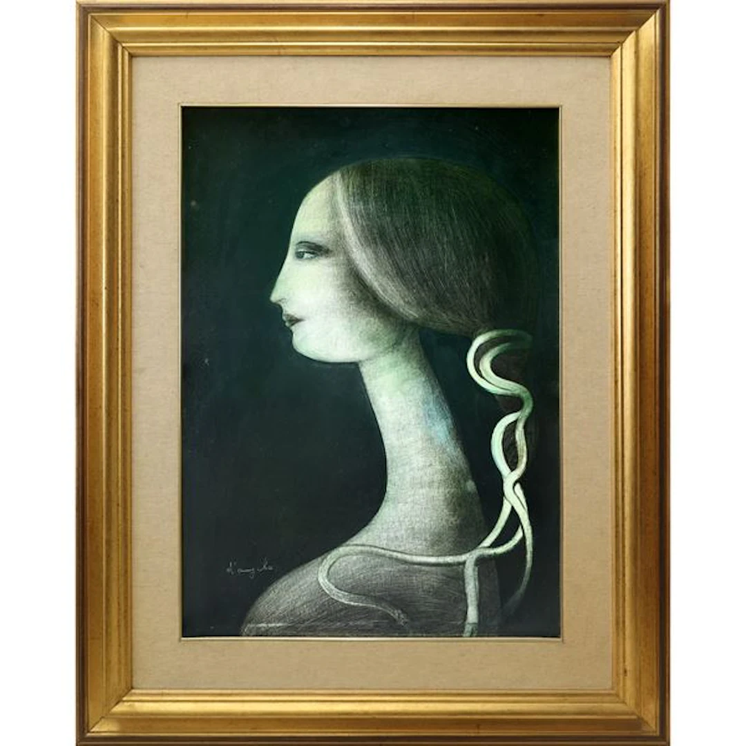 Profilo di dama, XX secolo - Cesare D'Angelo (Catania, 1940 - 2006)