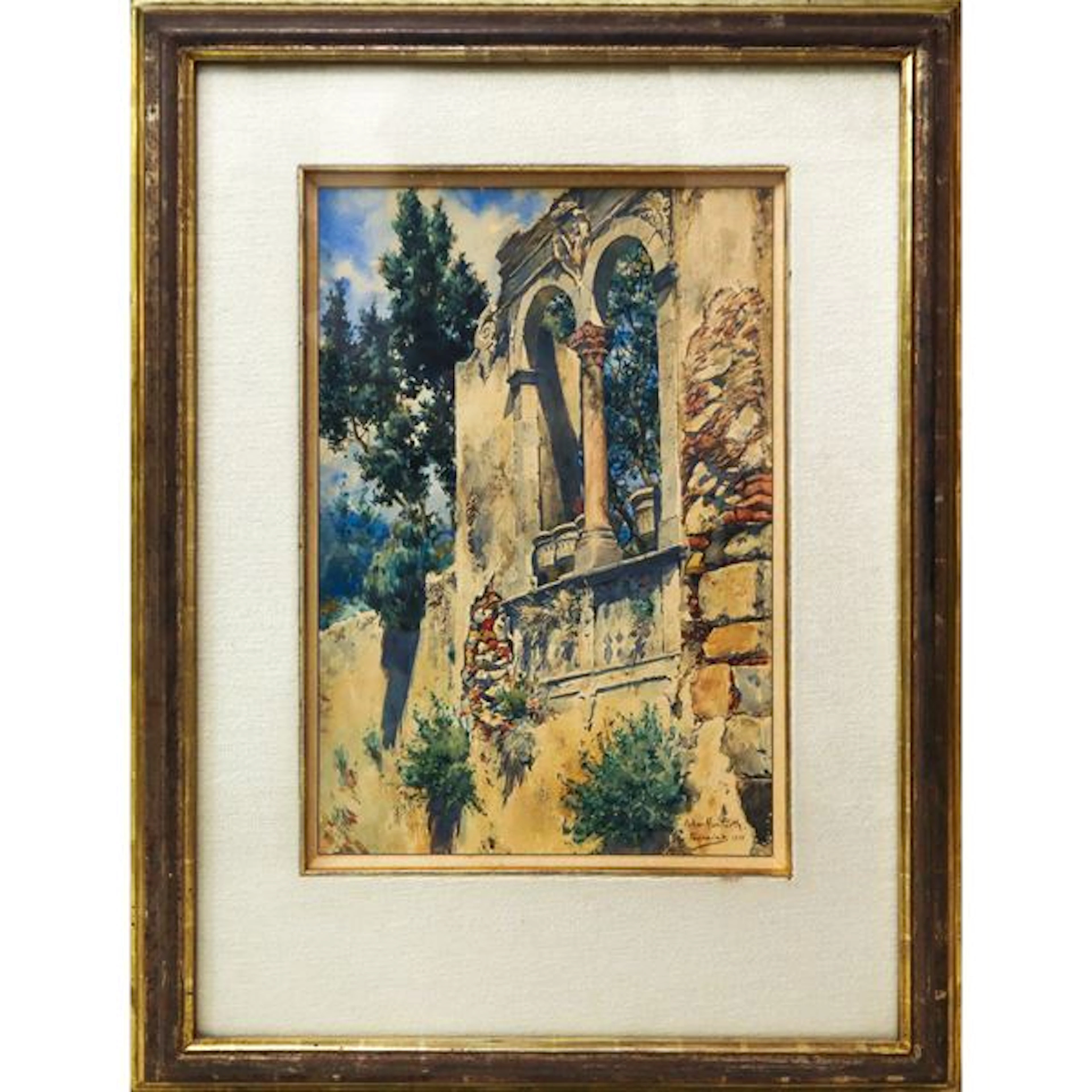 Bifora di rudere di palazzo di Taormina - Oskar Herrfurth (1862 - 1934)