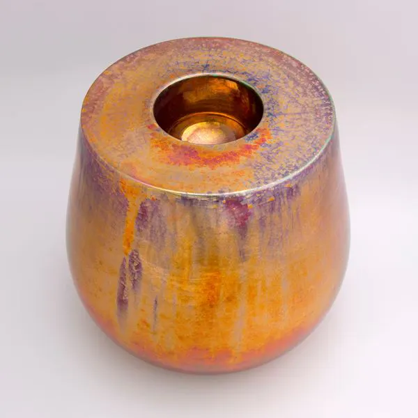 Vaso a doppio corpo con riflessi metallici, 2014 - Ceramica Gatti