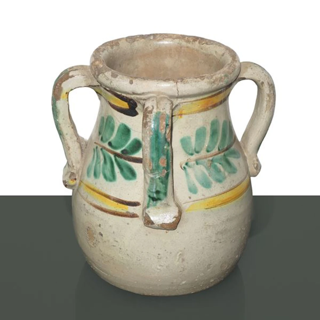 Vaso in maiolica di Caltagirone dipinto policromo, fine XIX secolo