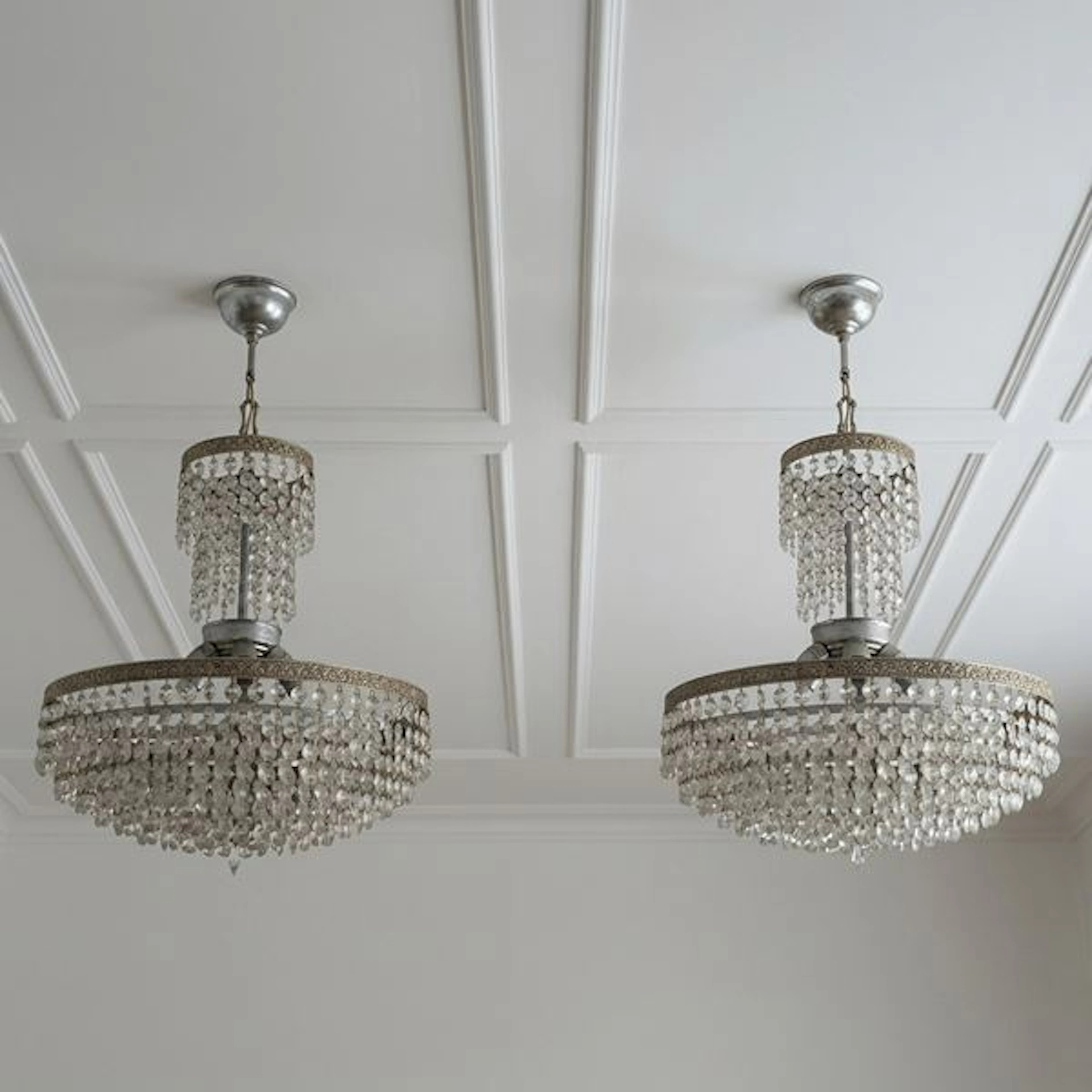 Coppia di lampadari con brindoli