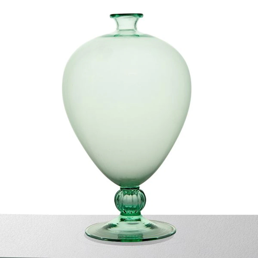 Vaso Veronese in vetro di Murano verde, '80 - Vittorio Zecchin per Venini