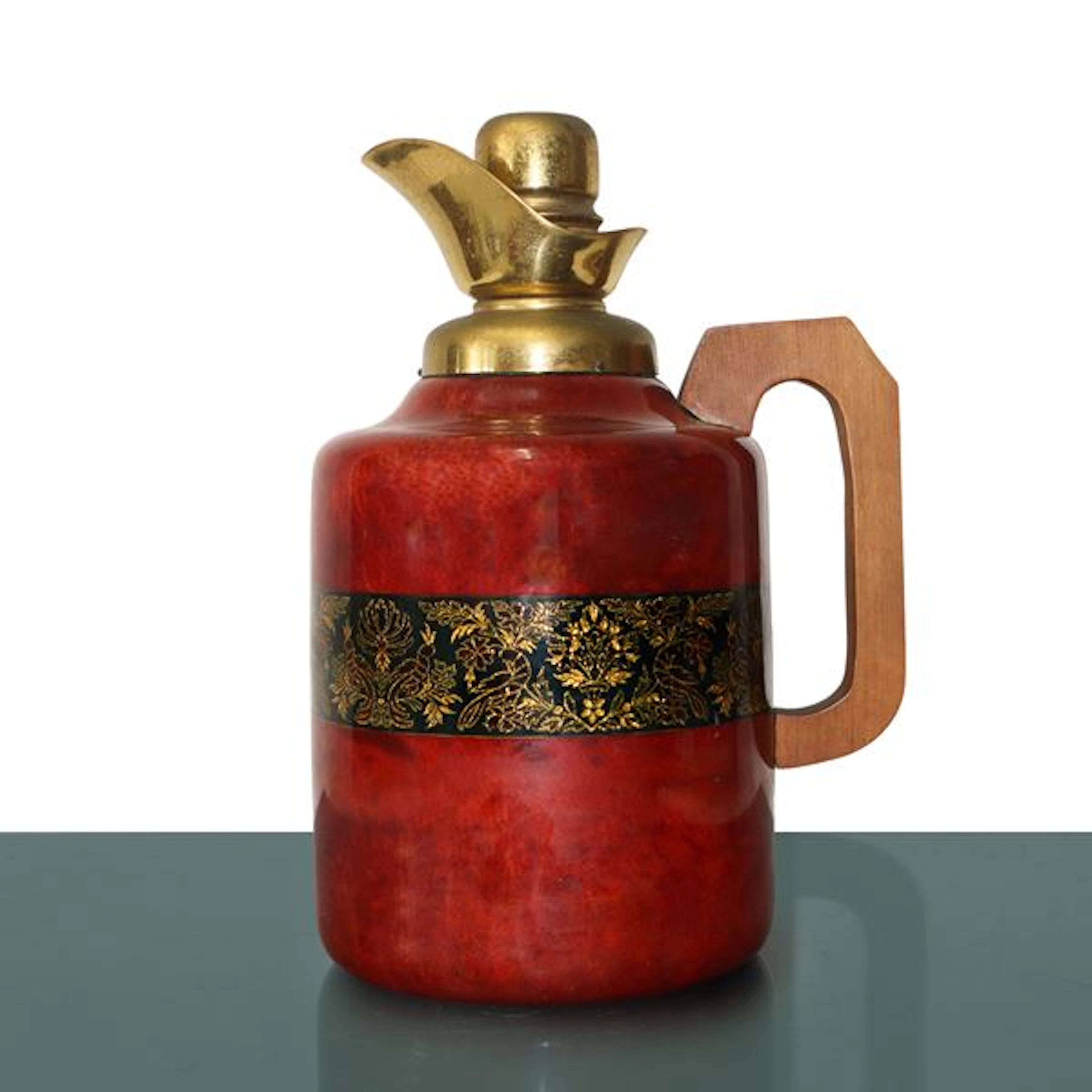 Thermos caraffa in pergamena e ottone, anni Sessanta - Aldo Tura (1909 - 1963)
