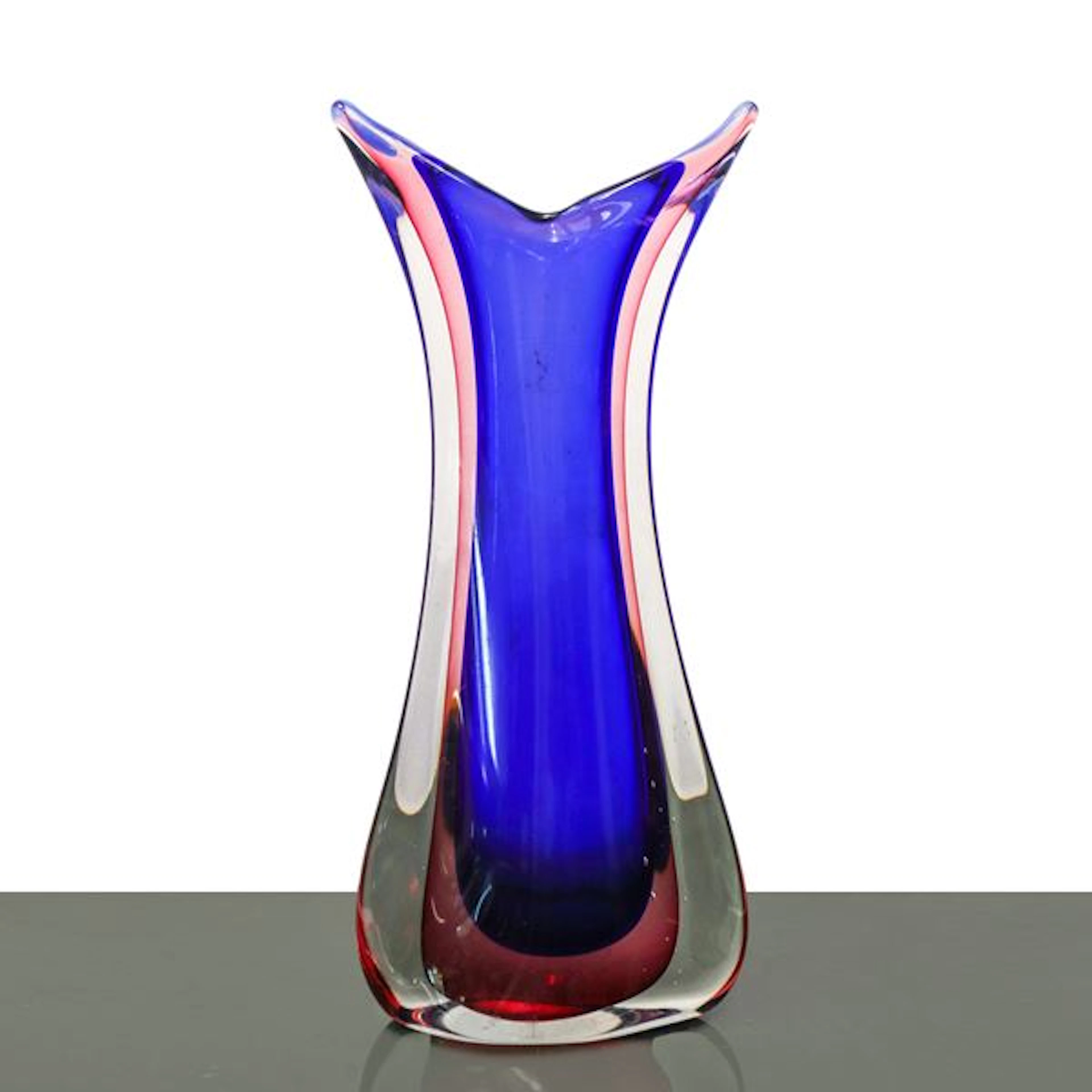 Vaso in vetro sommerso nei toni del blu - Flavio Poli per Seguso (Chioggia