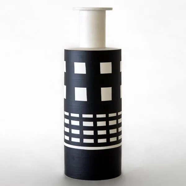 Vaso rocchetto bianco e nero, 1980 circa - Ettore Sottsass (Innsbruck