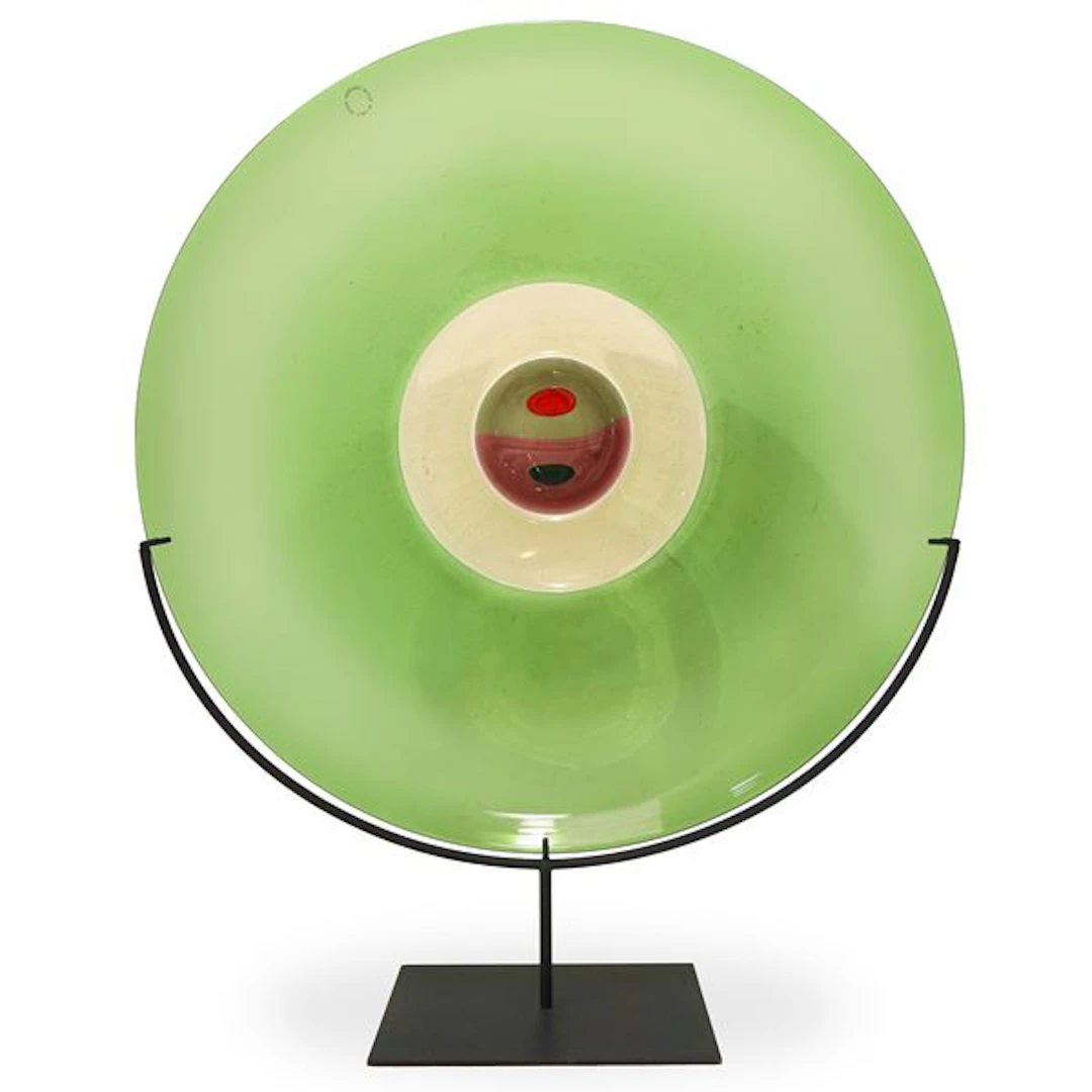 Piatto in vetro di Murano verde serie Mezzaluna, '86 - Tapio Wirkkala
