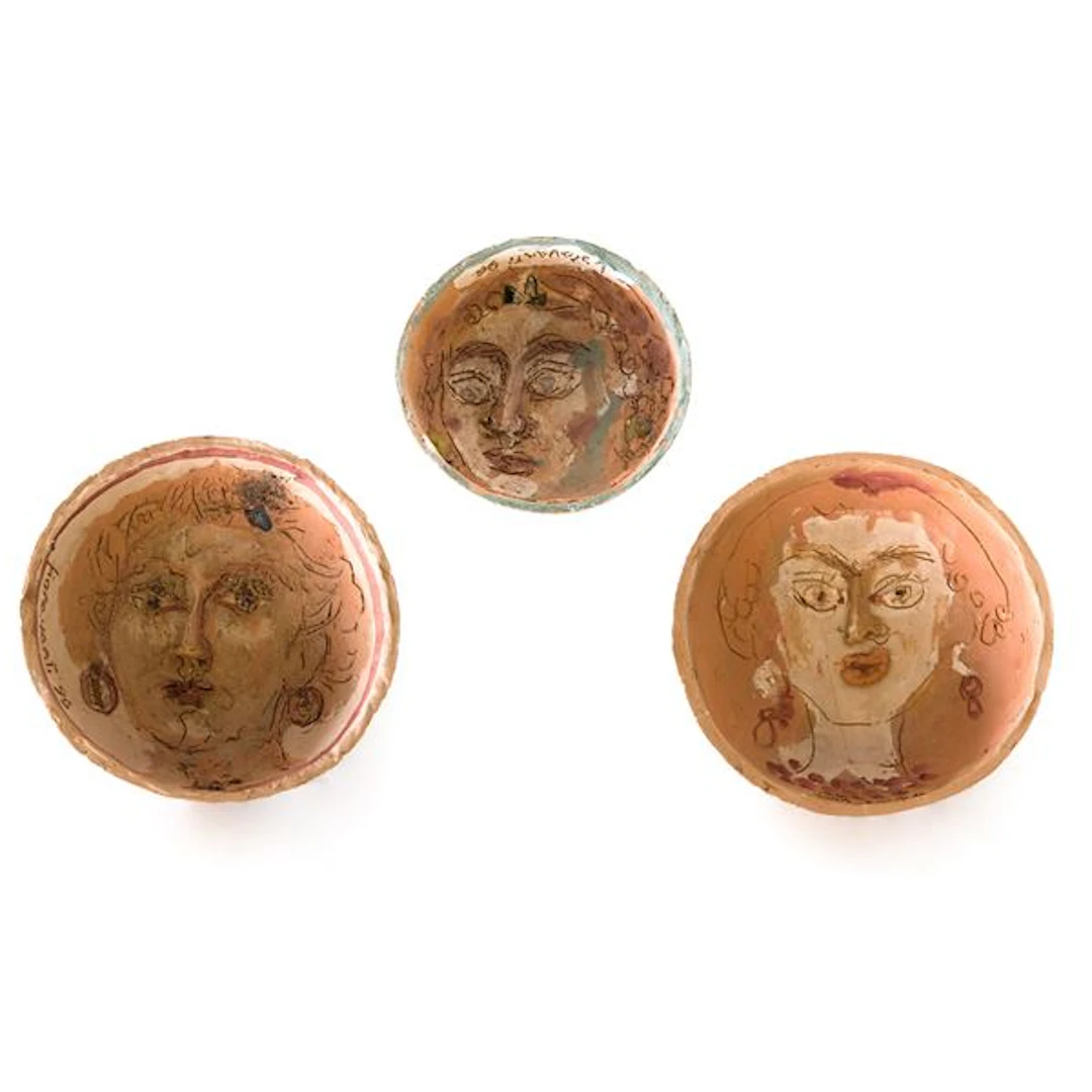 Gruppo di 3 ciotole figurate, 1990 - Ilario Fioravanti (Cesena, 2019