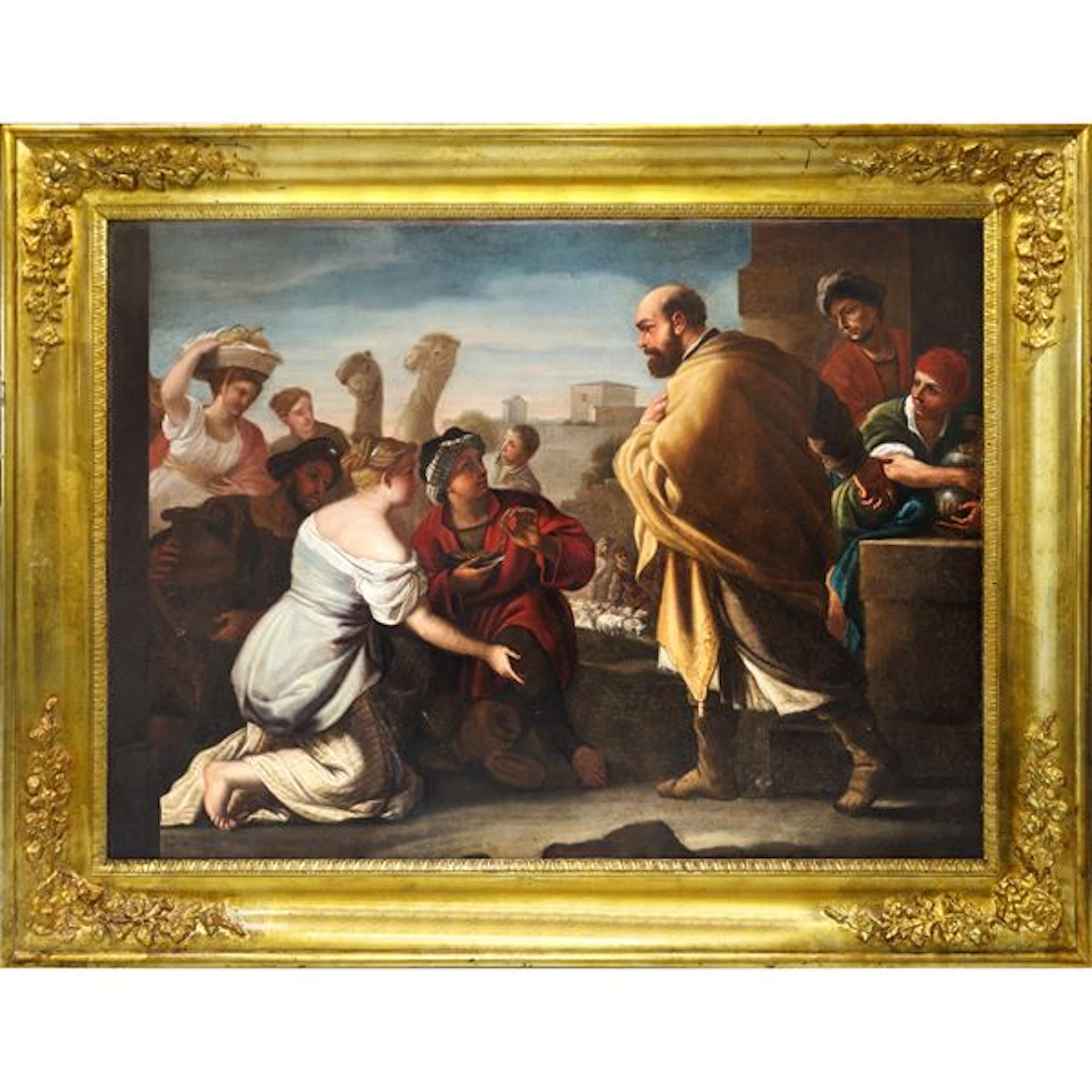 Rebecca riceve i doni da Eliezer - Giuseppe Simonelli (Napoli, 1650