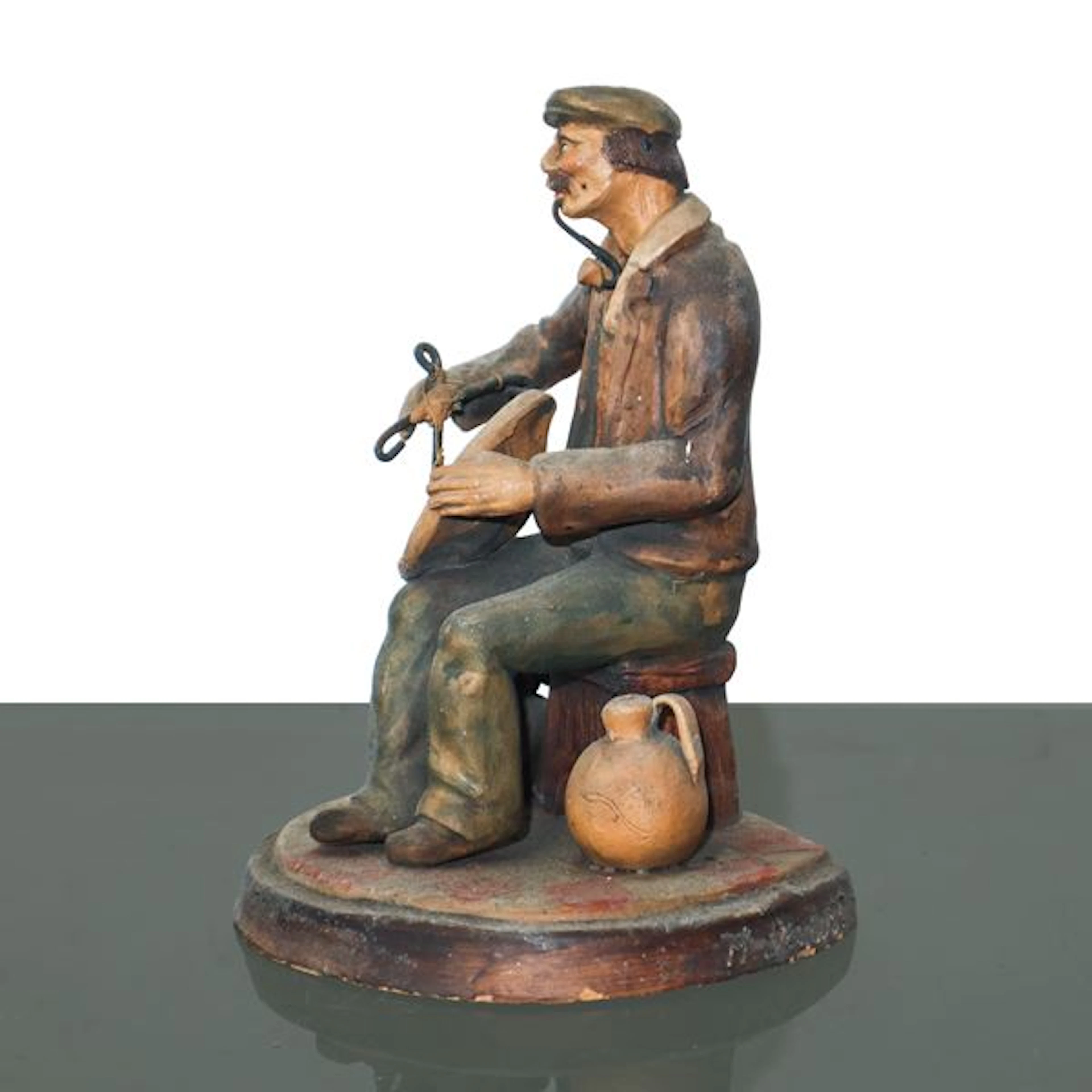 SCULTURA IN TERRACOTTA ARTIGIANATO PALERMITANO: riparatore di piatti