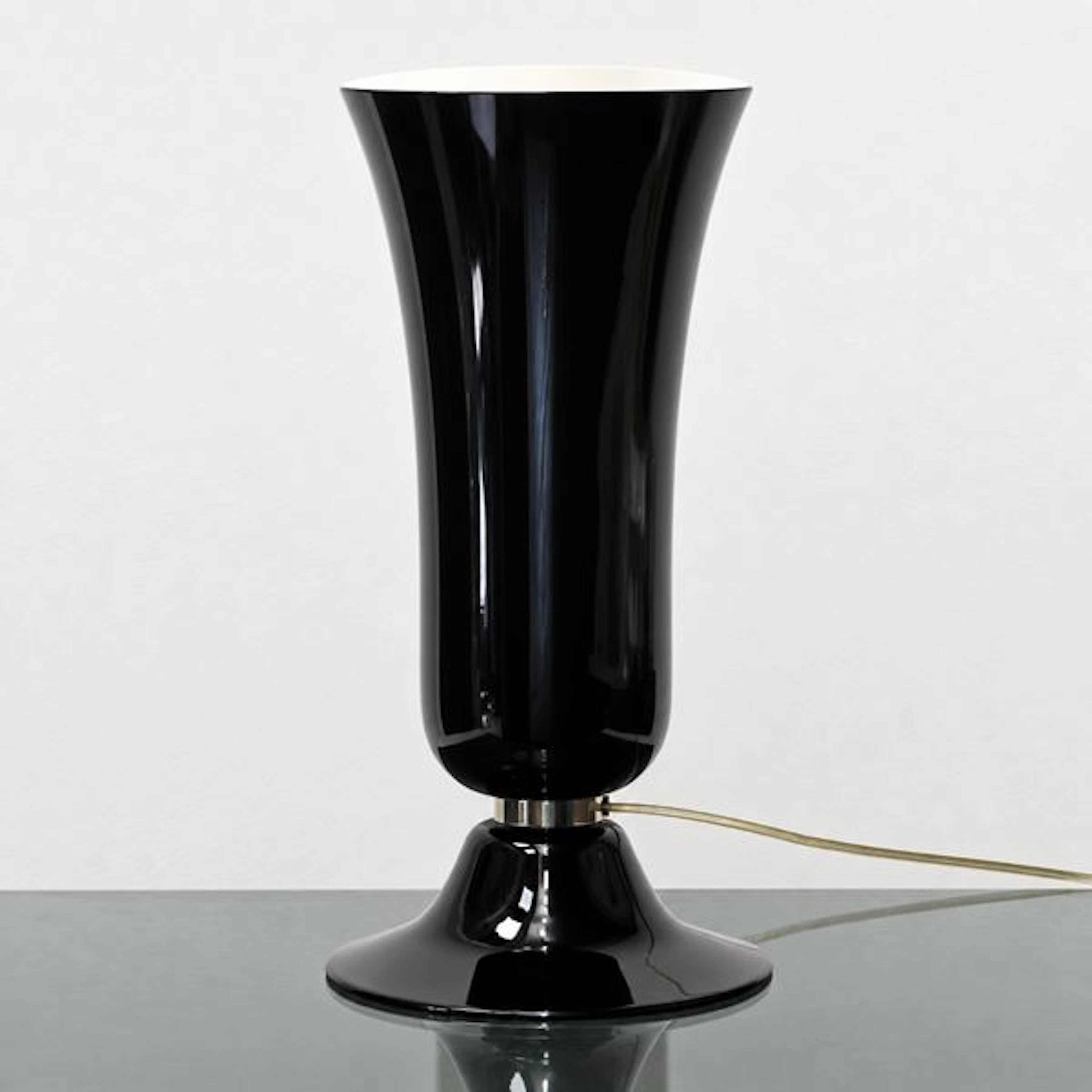 Lampada modello anni Trenta in vetro di Murano nero, 1997 - Venini