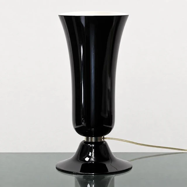 Lampada modello anni Trenta in vetro di Murano nero, 1997 - Venini