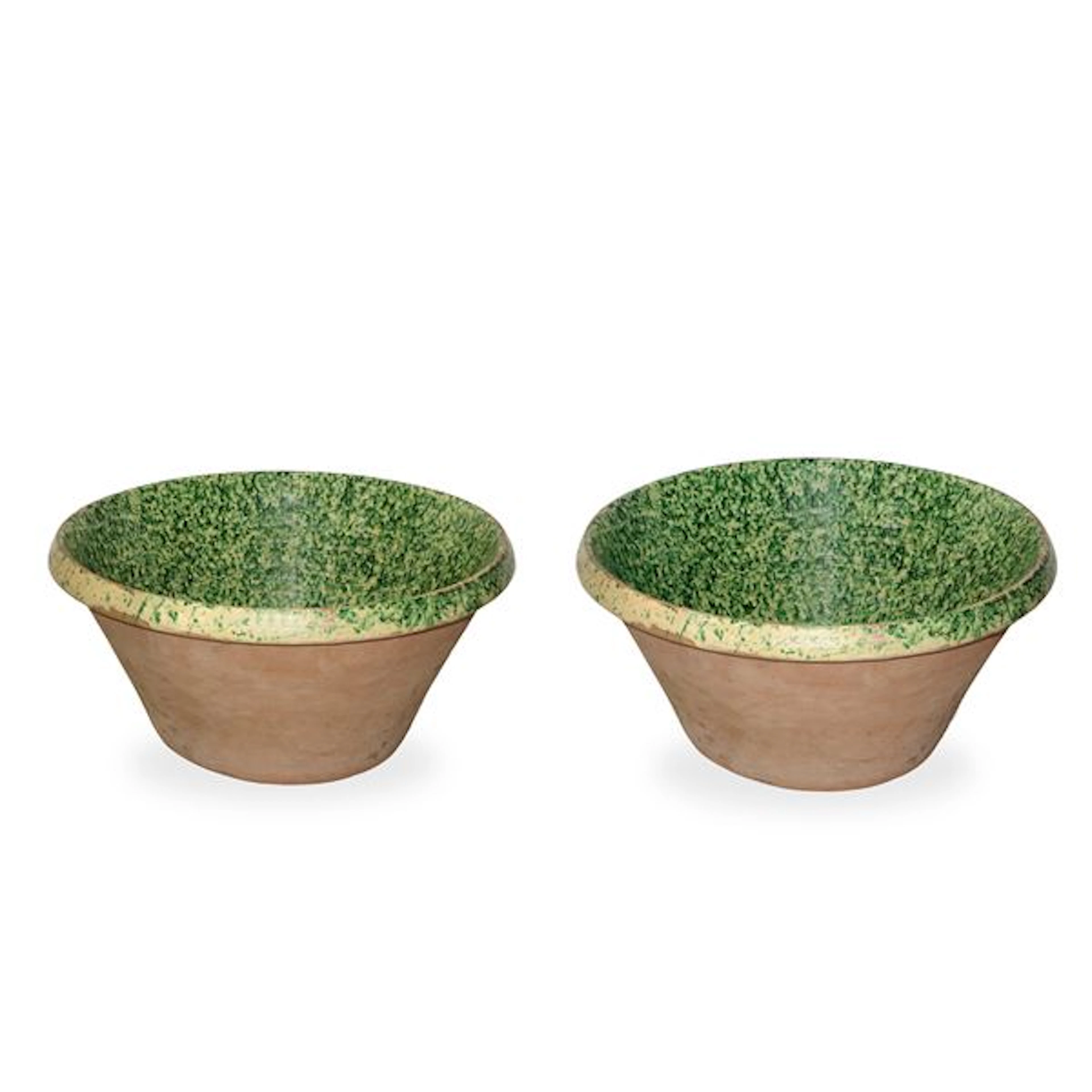 Coppia di lemmi in maiolica di Caltagirone invetriata con decori verdi
