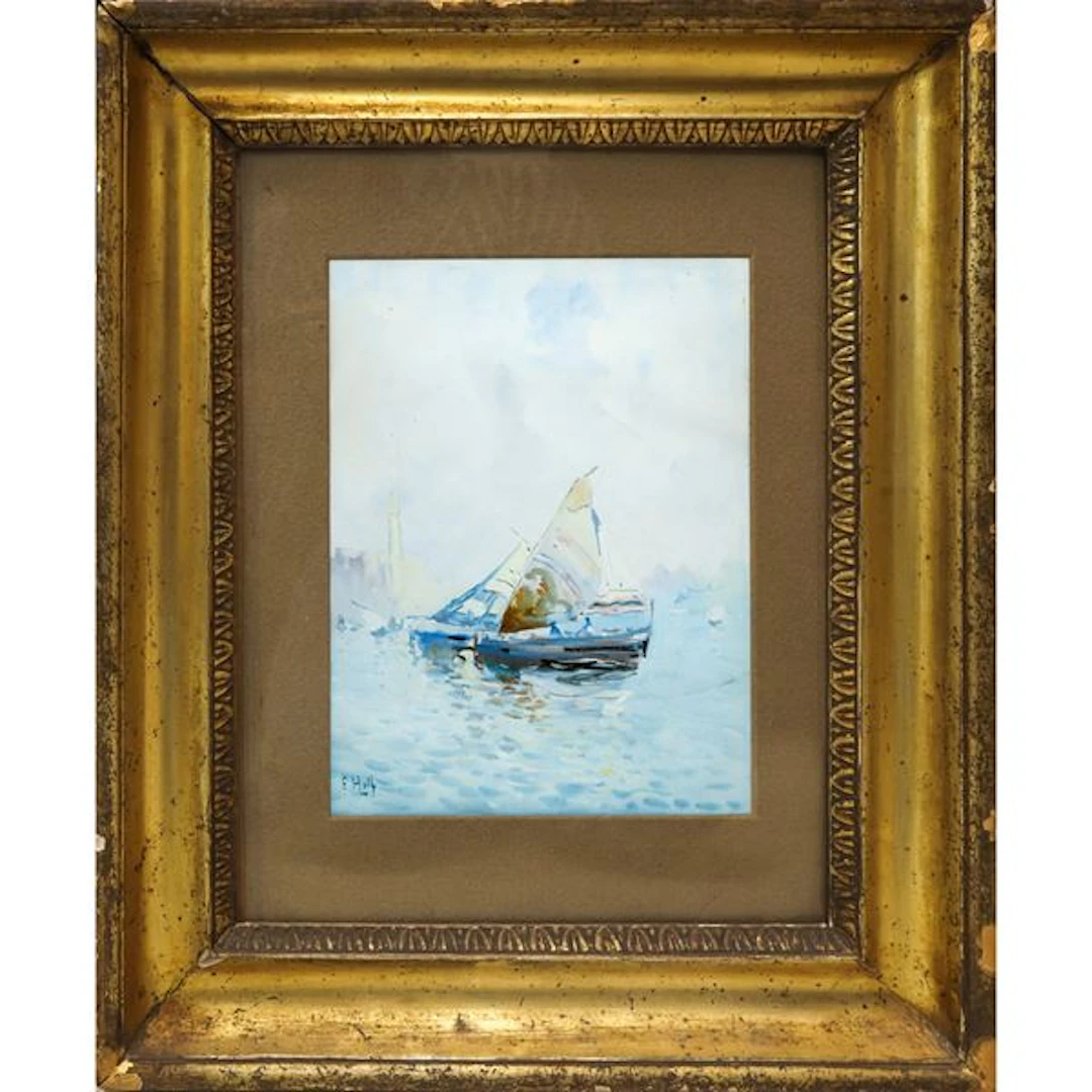 Paesaggio con barca a vela