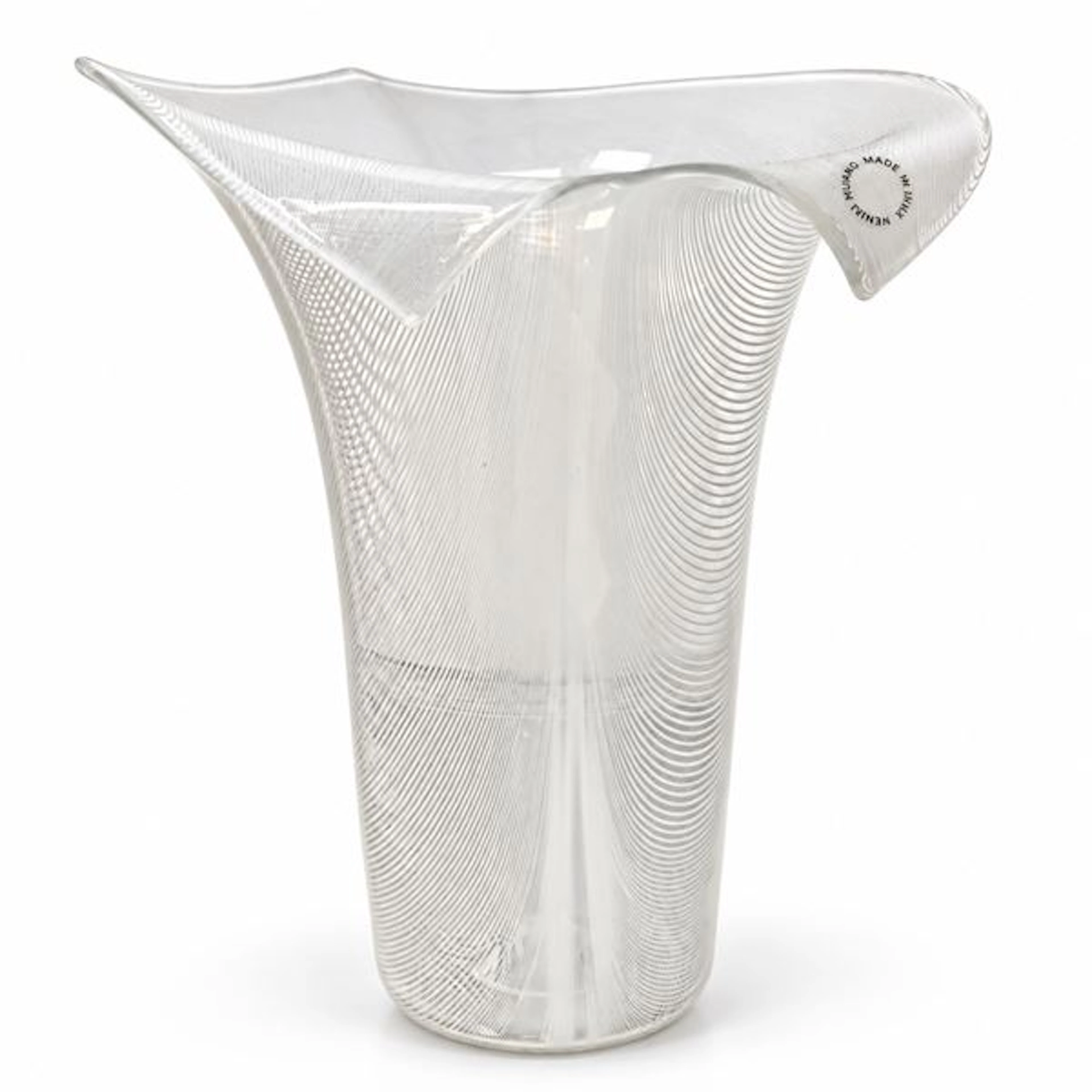 Vaso in vetro di Murano filigranato modello Calla, 2002 - Tyra Lundregren